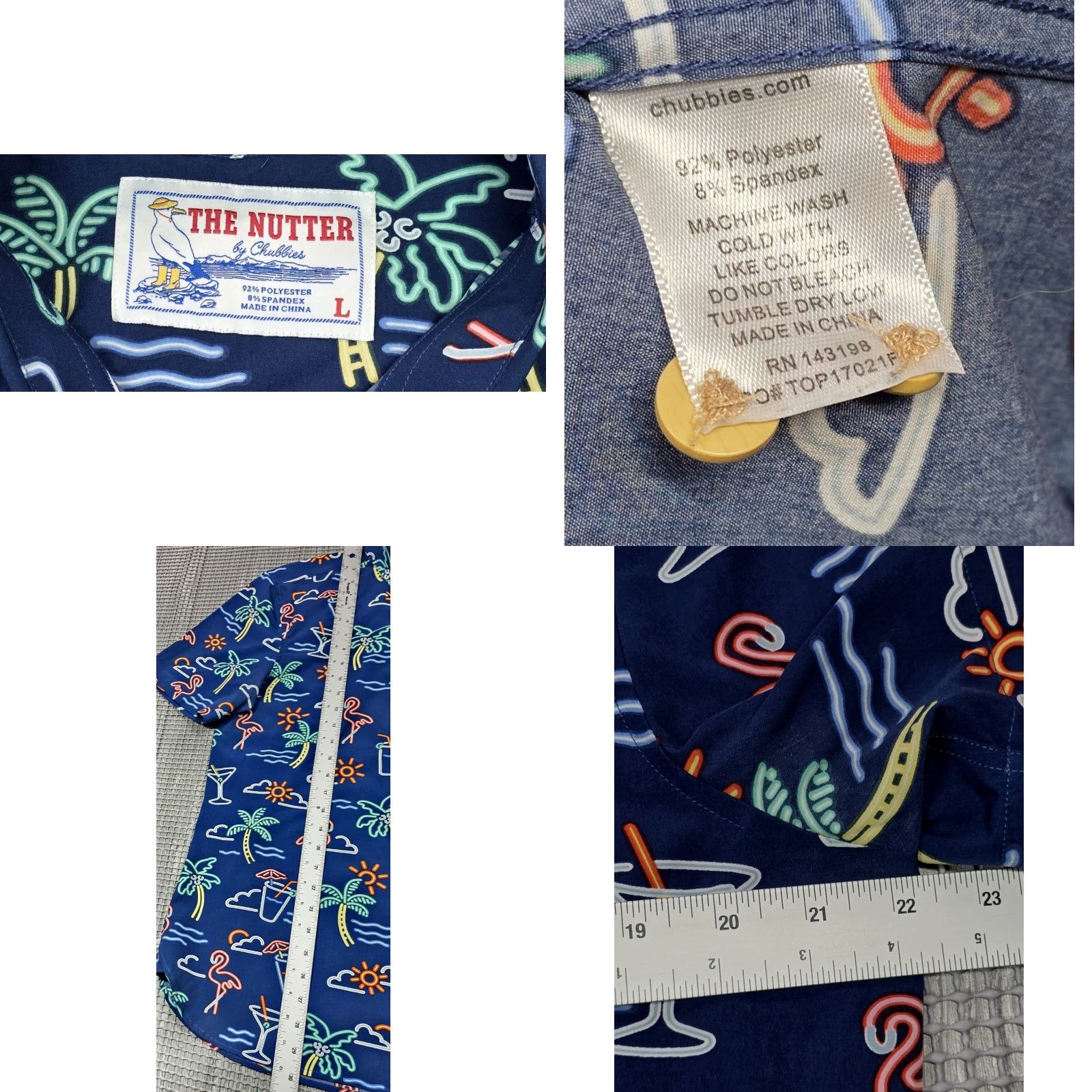 Chubbies Chubbies The Nutter Popover Shirt Mens L Blue Casual Polo 90s Beach Hawaii Novelty Art Colorful USA Size US L / EU 52-54 / 3 - 8 Thumbnail