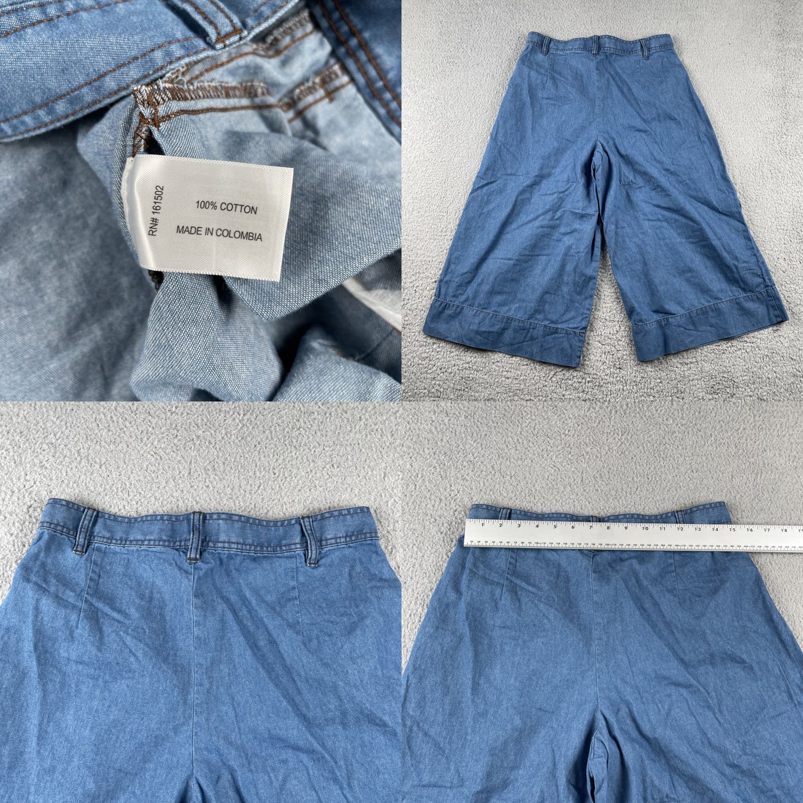 Denime VINTAGE J. Peterman Capri Pants Women’s 4 Denim Blue EUC Regular Wide-Leg Spring 90s Garden Mens Girls Size 27" / US 4 / IT 40 - 8 Thumbnail