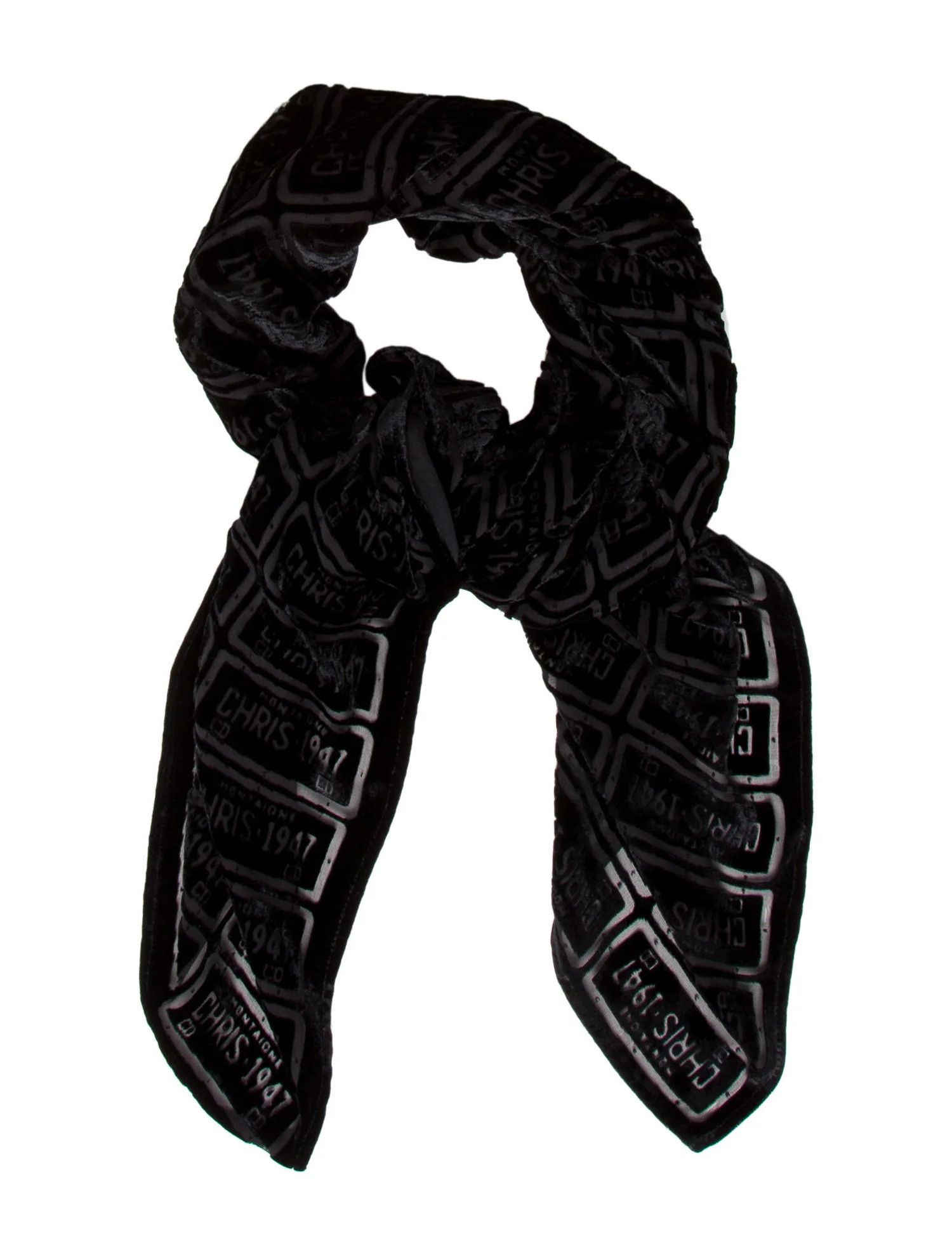 Dior Christian Dior Velvet Logo Scarf Size ONE SIZE - 1 Thumbnail