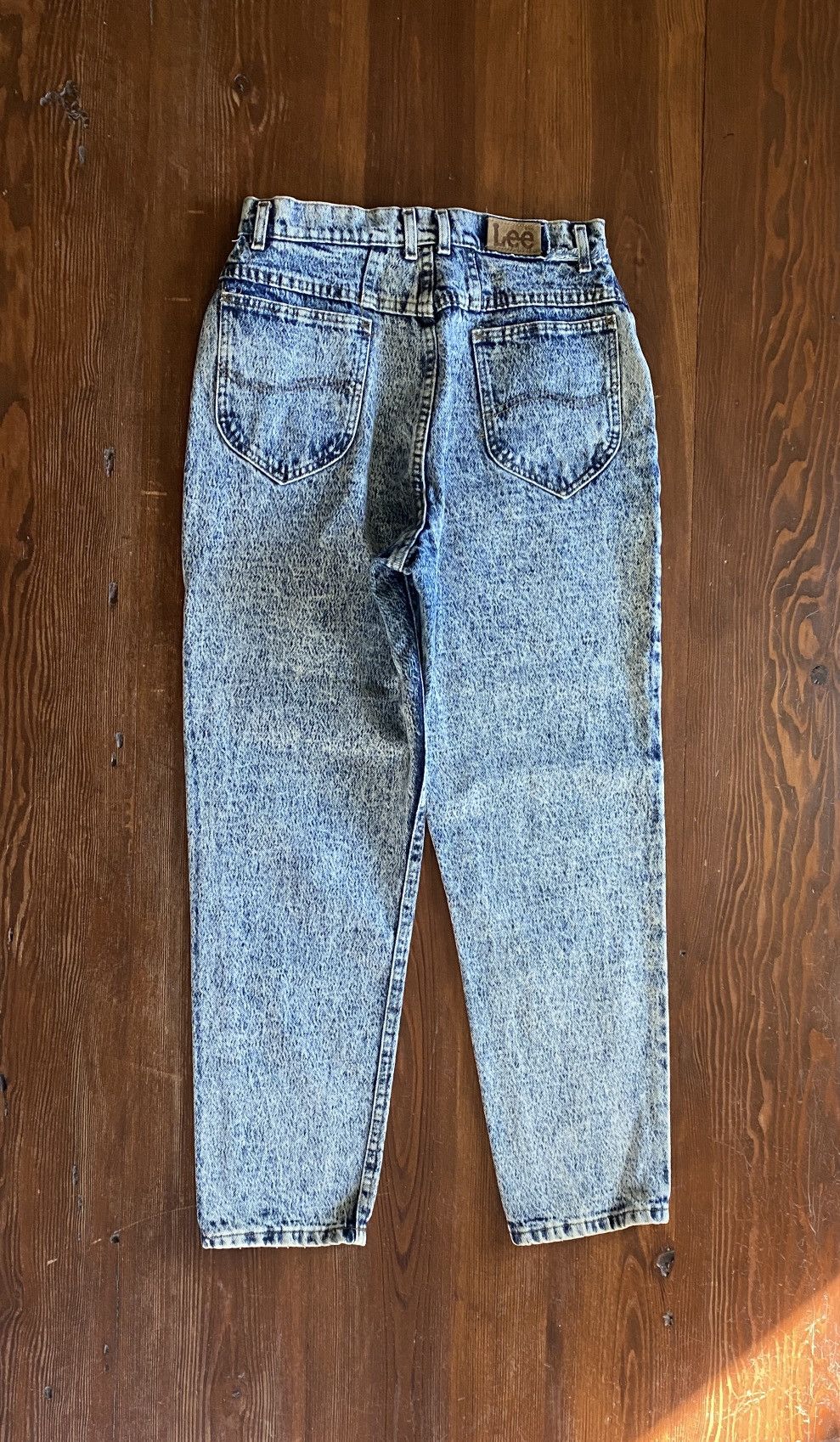 Lee Vintage 80’s Lee Blue & White Acid Wash Denim Jeans 28x28 Size 28" / US 6 / IT 42 - 1 Thumbnail