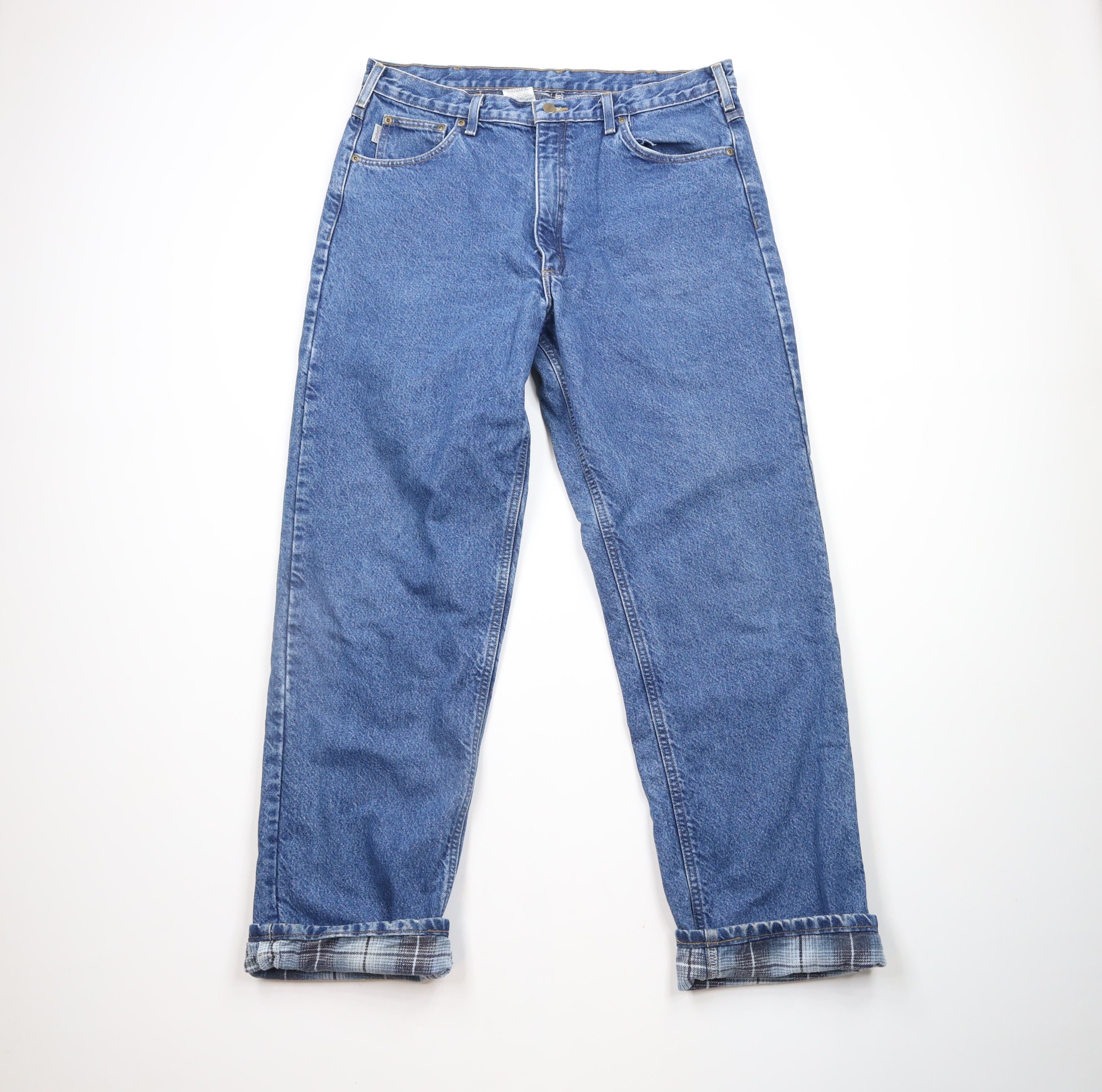 Carhartt × Vintage Vintage Y2K 2004 Carhartt Out Flannel Lined Denim Jeans Size US 38 / EU 54 - 1 Thumbnail