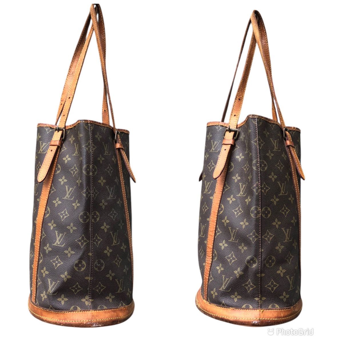 Louis Vuitton 🔥Vintage LOUIS VUITTON LV Monogram Bucket Cloth GM Tote Bag Size ONE SIZE - 16 Thumbnail