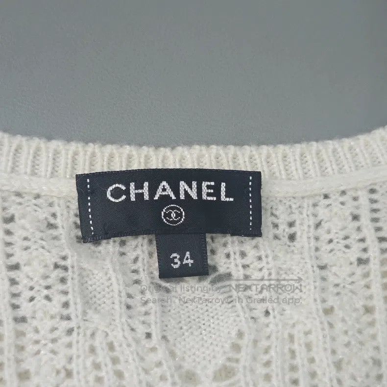 Chanel Chanel Milky white classic logo hollow patterned cashmere Size XXS / US 00 / IT 34 - 5 Thumbnail