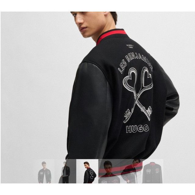 Hugo Boss HUGO Boss x LES BENJAMINS Wool Leather Bomber Jacket sz XL N Size US XL / EU 56 / 4 - 1 Thumbnail