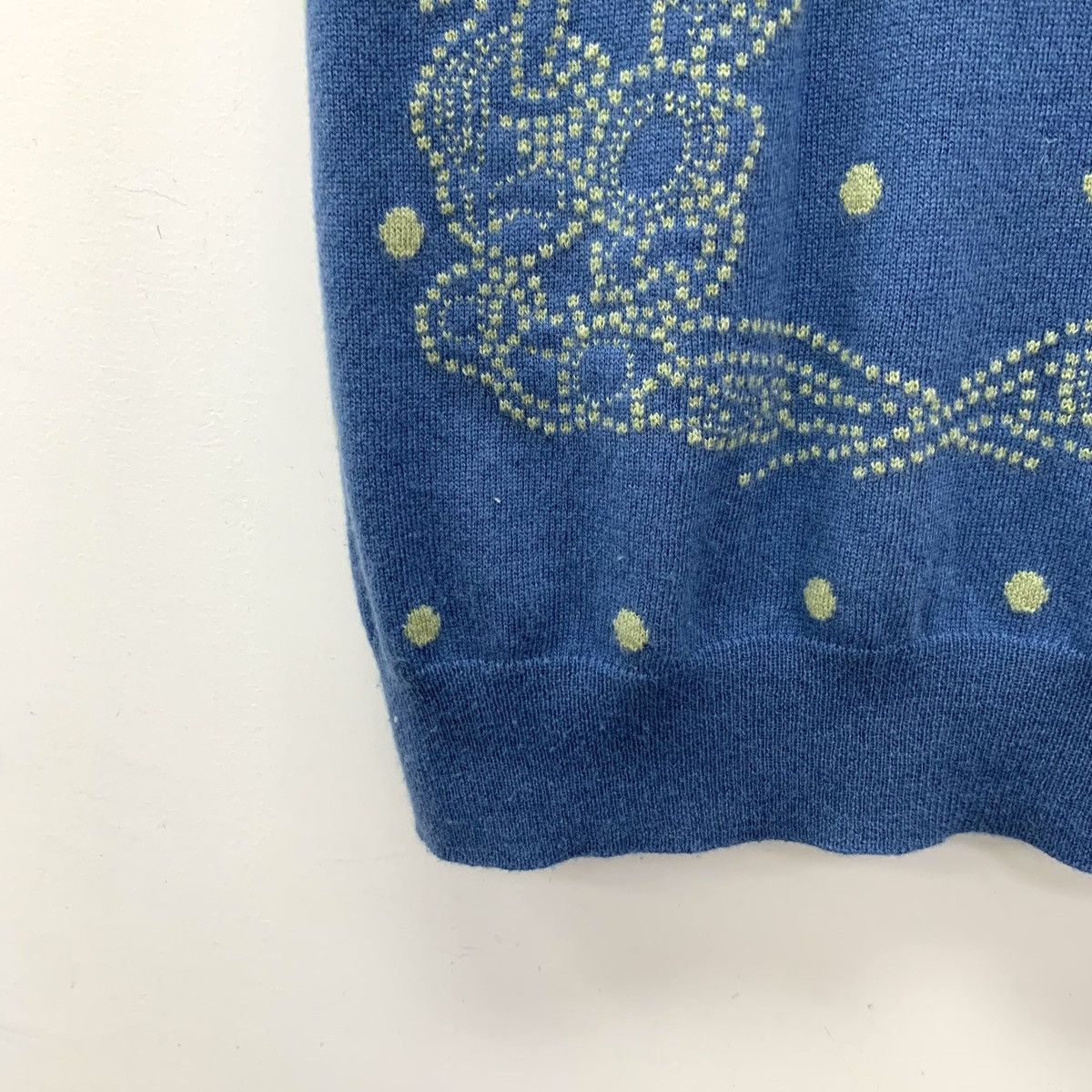 Hermes Hermes Blue Pattern Polka Dot Embroidered Cashmere Knit Size XS / US 0-2 / IT 36-38 - 4 Thumbnail
