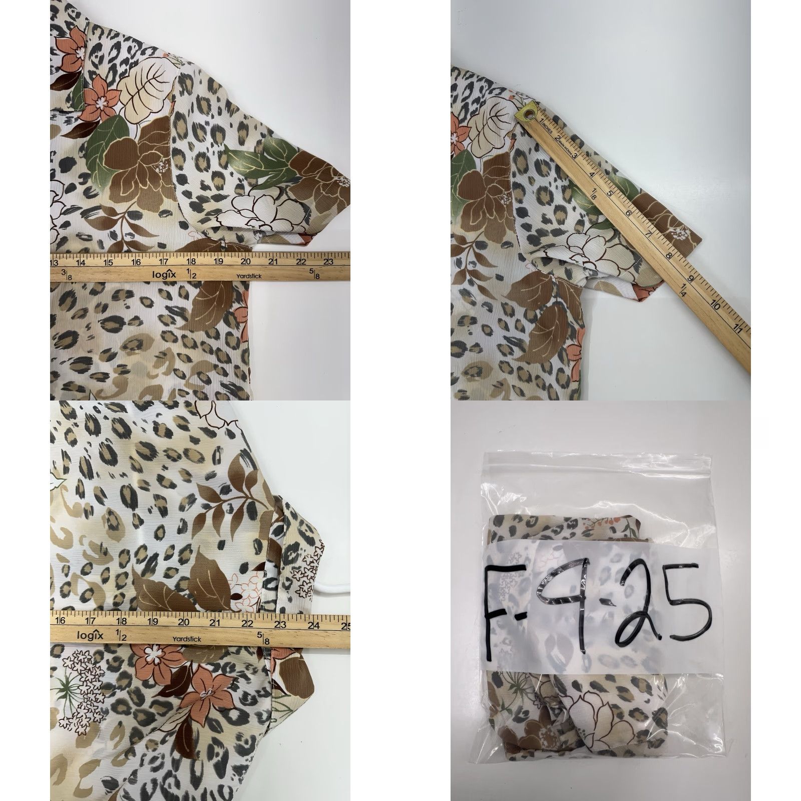 Vintage Alfred Dunner Button-Up Womens Petite 10 Floral Animal Print Short Sleeve Beige 90s Womens Shirt Connection Size 32" / US 10 / IT 46 - 8 Thumbnail