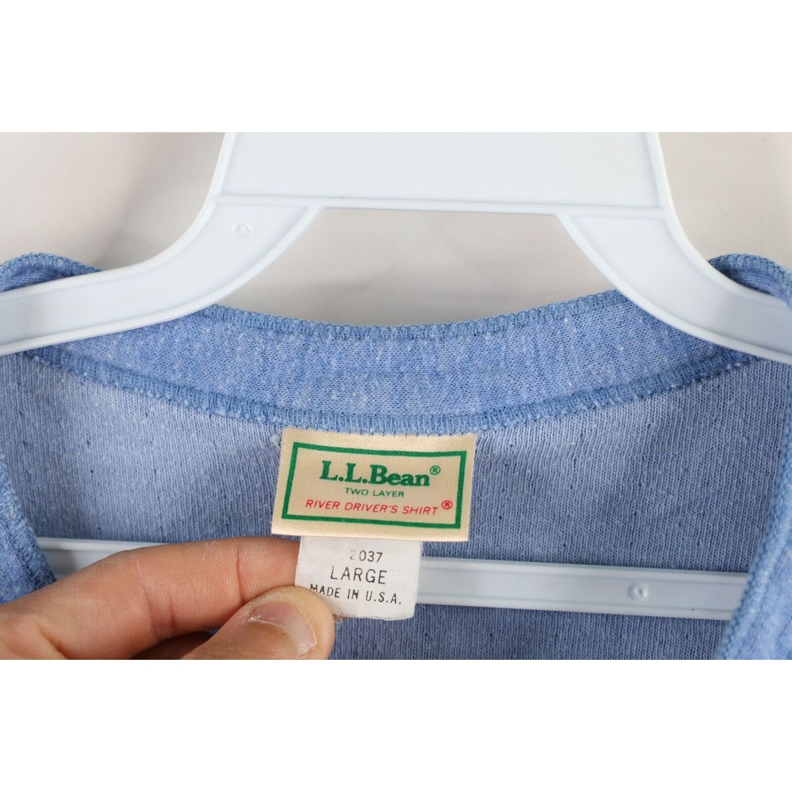 L.L. Bean × Vintage Vintage 90s LL Bean Rivers Driver Henley T-Shirt Blue USA Size US L / EU 52-54 / 3 - 5 Thumbnail