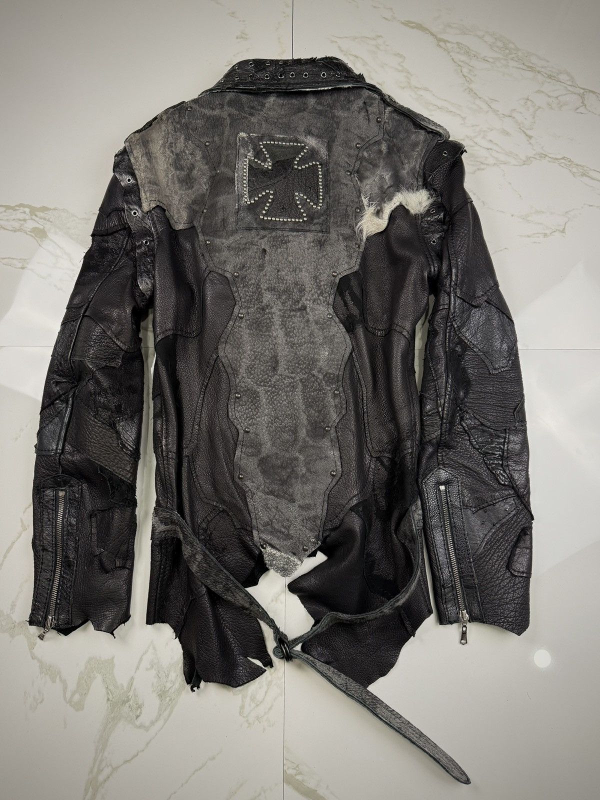 Yasuyuki Ishii Yasuyuki Ishii Leather Variation Patchwork Rider Jacket Size US S / EU 44-46 / 1 - 4 Thumbnail