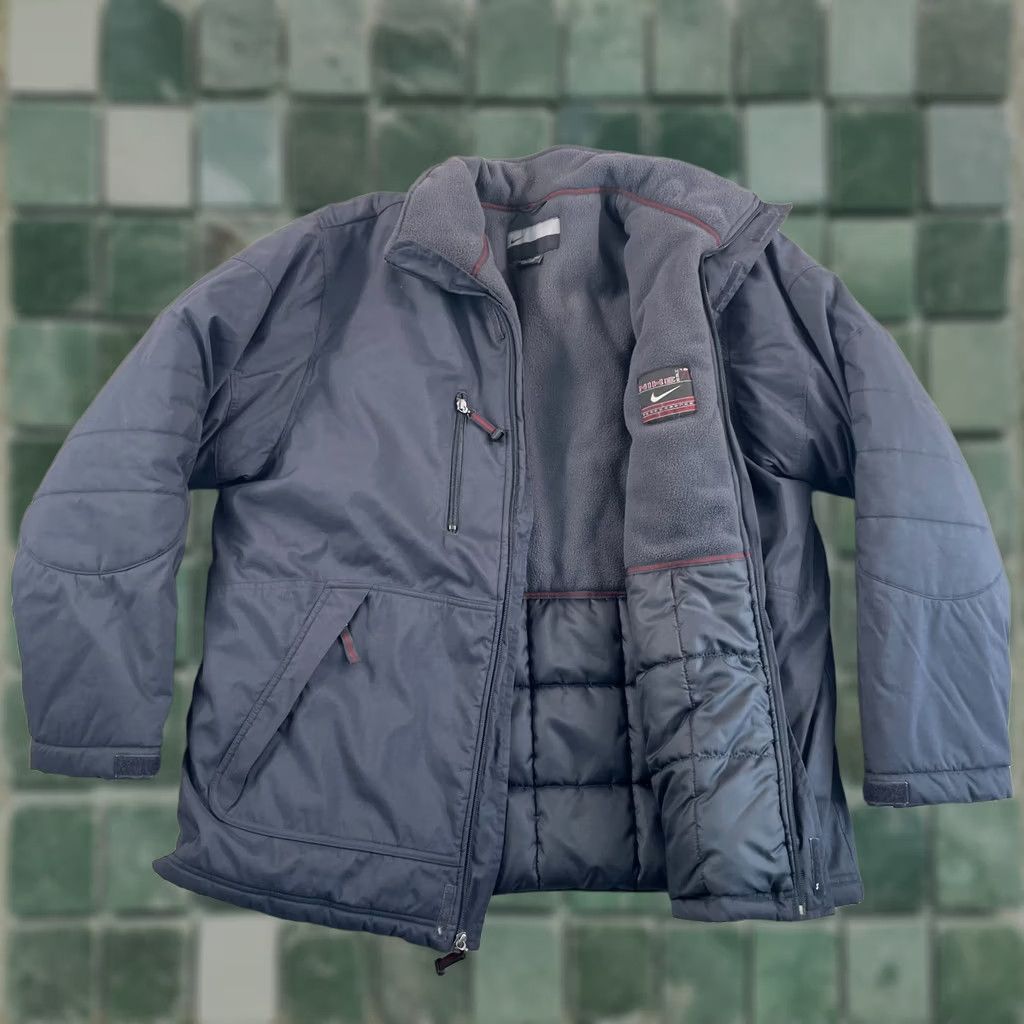 Nike VINTAGE Nike Insulated Jacket Men XL Blue Full Zip Parka Fleece Lined Winter Coat Casual Travel 80s 90s Nike Global Athletic Mens Size US XL / EU 56 / 4 - 1 Thumbnail