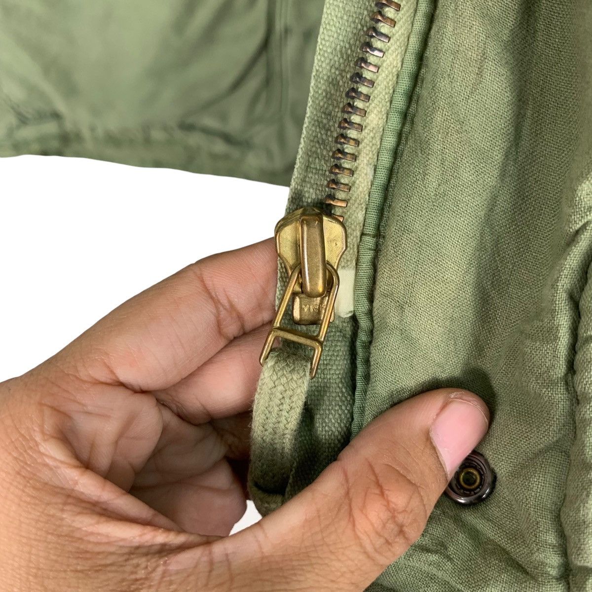 Vintage DENIM DUNGAREE Cotton Khaki Quilted Jacket #0941-C42 Size US S / EU 44-46 / 1 - 15 Thumbnail