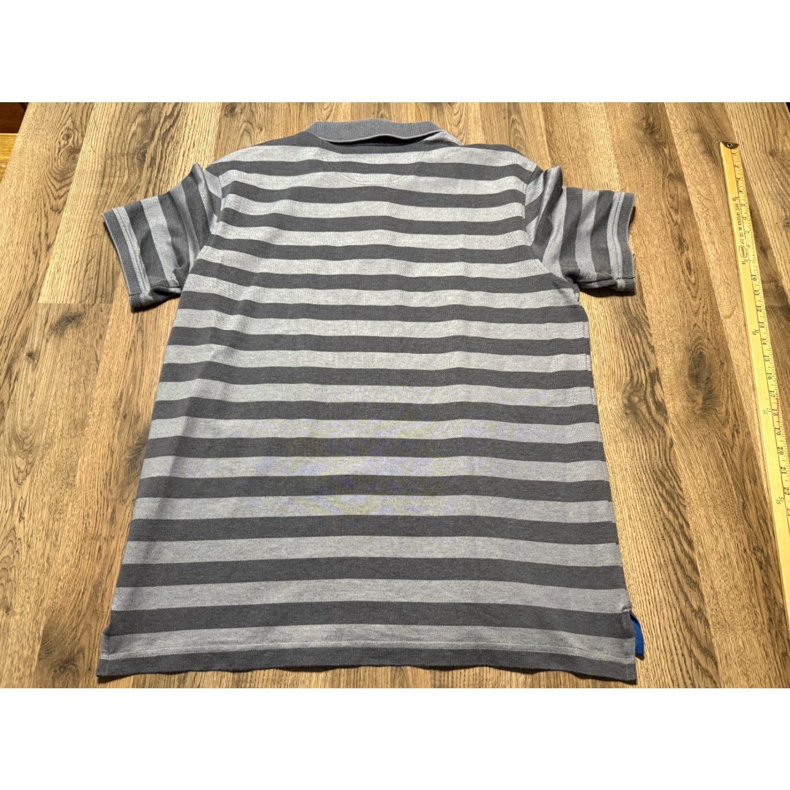 Izod IZOD Advantage Shirt, Men's Large, Gray Striped, Natural Stretch Performance Shirt Polo Short Sleeve Casual Golf Size US L / EU 52-54 / 3 - 2 Thumbnail