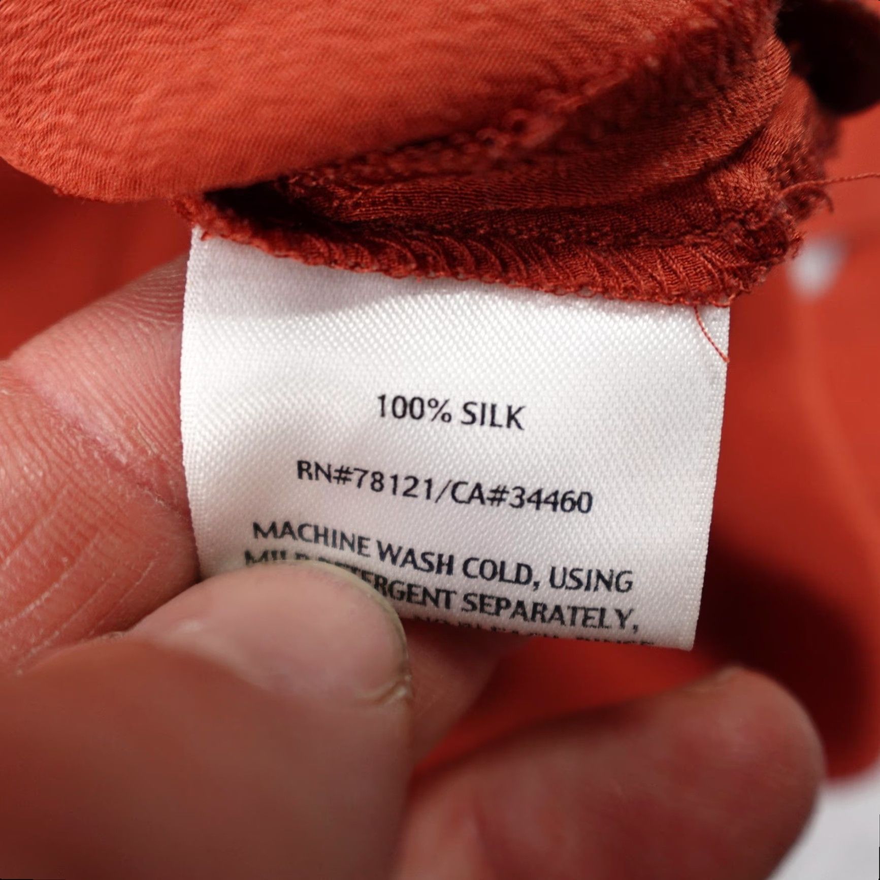 Eileen Fisher Eileen Fisher Shirt Womens PP Orange Silk Button Front Tunic Top Blouse Collared Long Sleeve Solid Button All Seasons Breathable Lightweight Relaxed Size XXS / US 00 / IT 34 - 4 Thumbnail