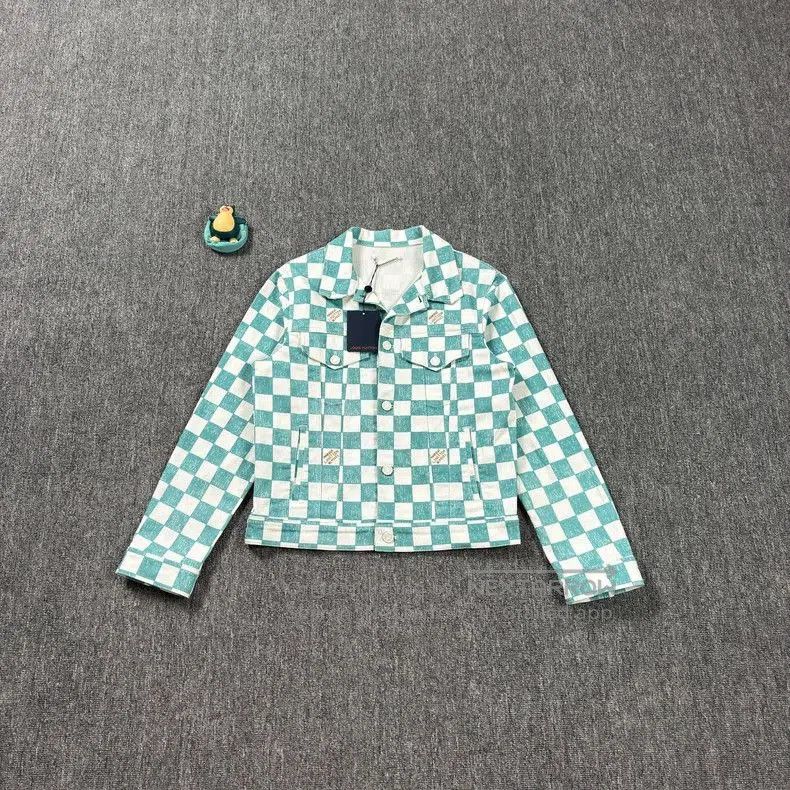 Louis Vuitton LV White Green Checkerboard Denim Jacket. Size US M / EU 48-50 / 2 - 1 Thumbnail