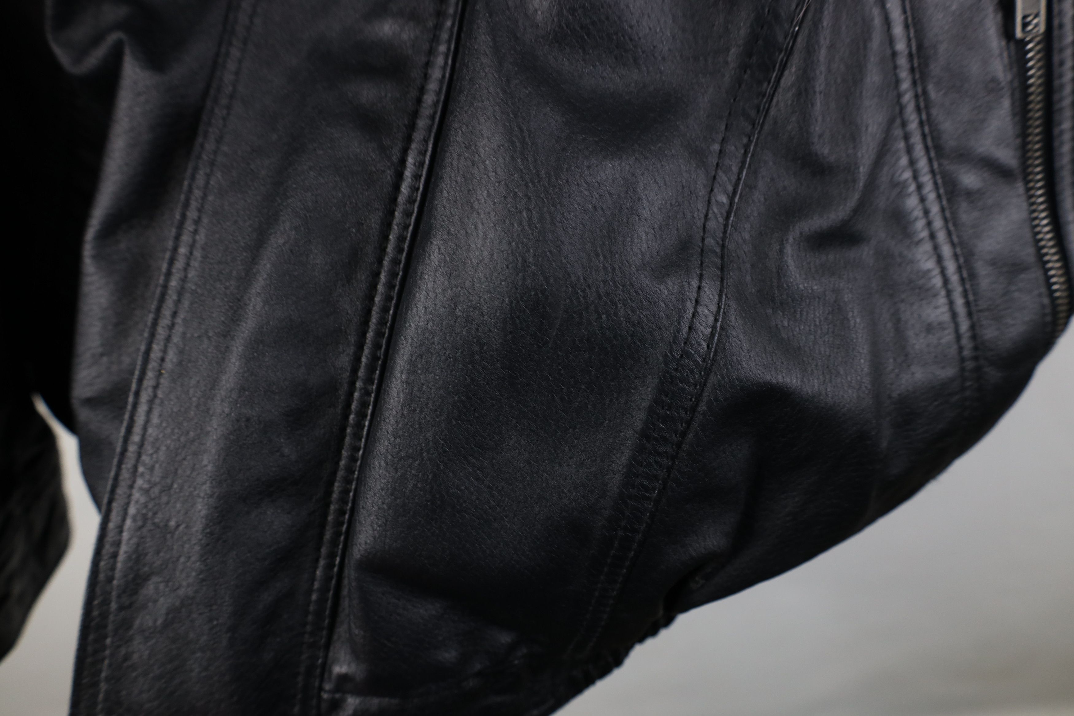 Vintage Vintage 90s Streetwear Leather Full Zip Bomber Jacket Black Size US XXL / EU 58 / 5 - 5 Thumbnail