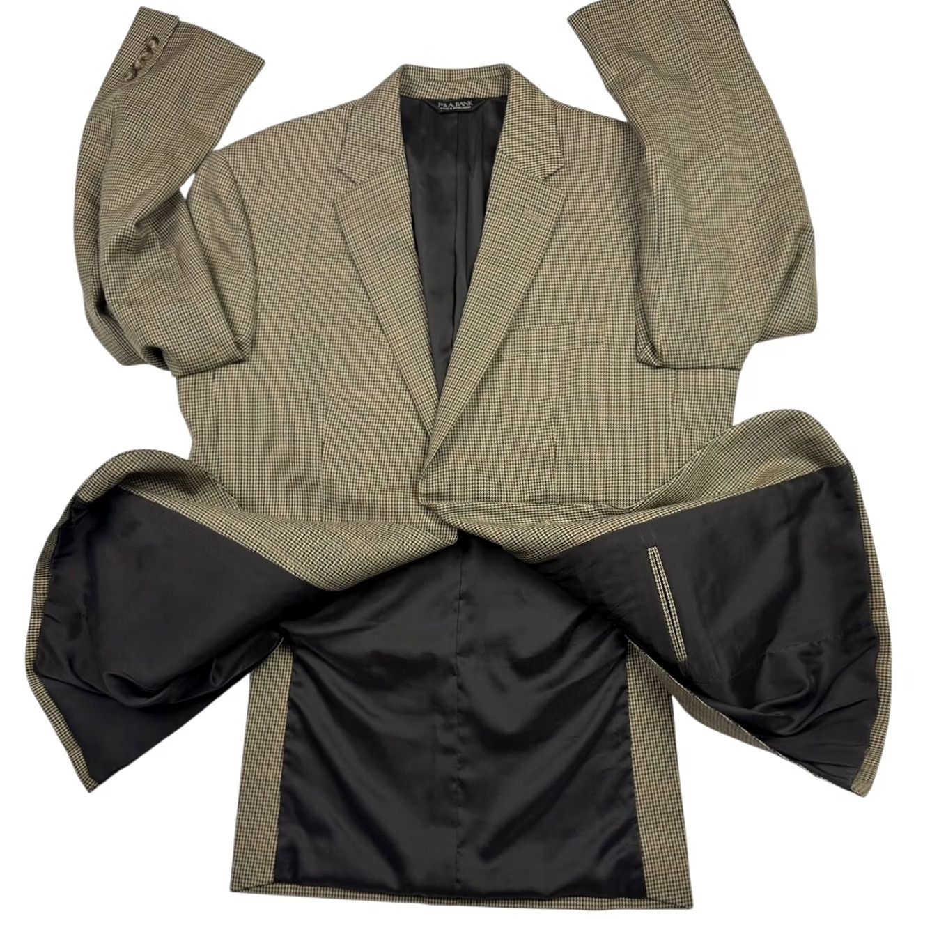 Jos. A. Bank Jos. A. Bank Men’s 100% Wool 2-Button Blazer Jacket Brown Houndstooth 40R Mens Jacket, Blazer, Wool, 2-Button, Notch Lapel, Regular Fit Size 40R - 3 Thumbnail