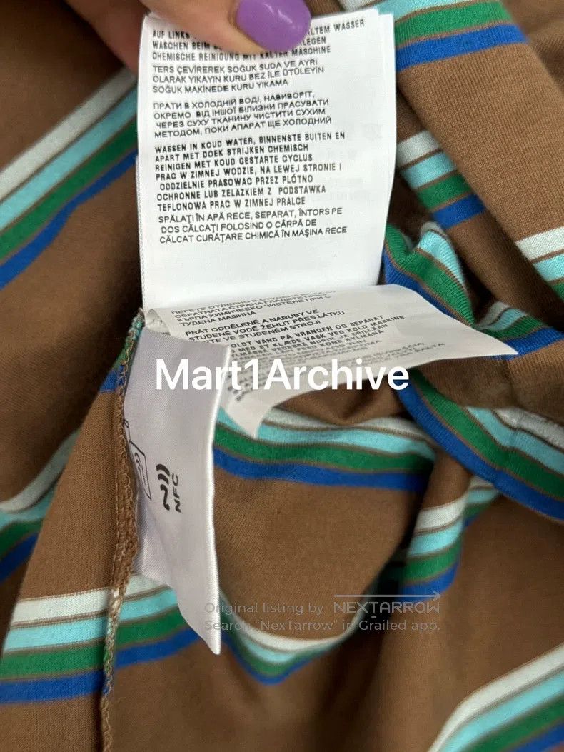Miu Miu Miu Miu Brown Striped Short-sleeve Size US L / EU 52-54 / 3 - 7 Thumbnail