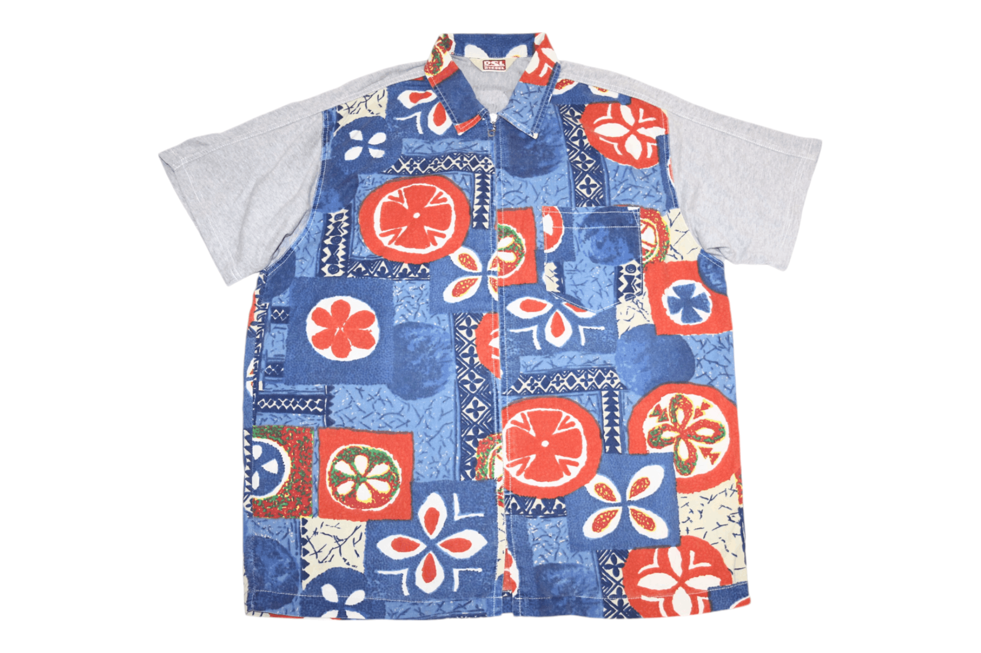 Diesel 80's RARE DSL Jungle Tribal Artwork Full Zip Jersey Shirt Size US L / EU 52-54 / 3 - 5 Thumbnail