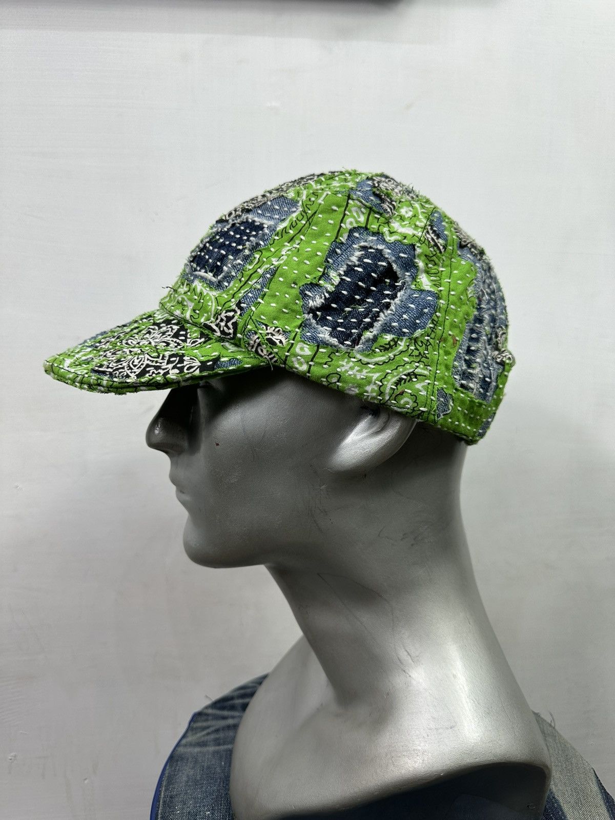 Art Comes First × Handmade Custom Made Distressed Paisley Patchwork Boro hats Size ONE SIZE - 1 Thumbnail
