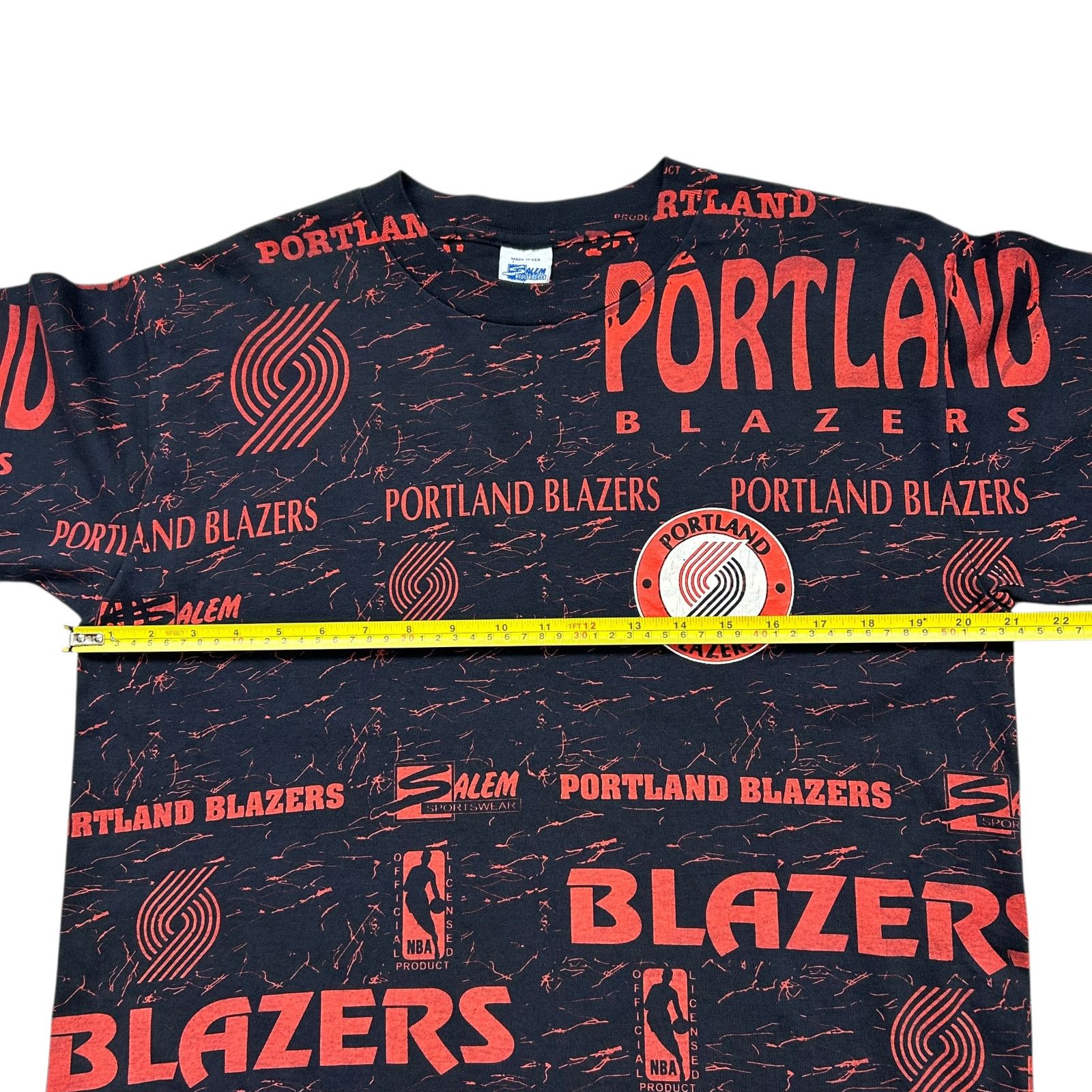 NBA VTG 90s PORTLAND TRAIL BLAZERS SALEM SPORTSWEAR AOP T-SHIRT Size US L / EU 52-54 / 3 - 7 Thumbnail