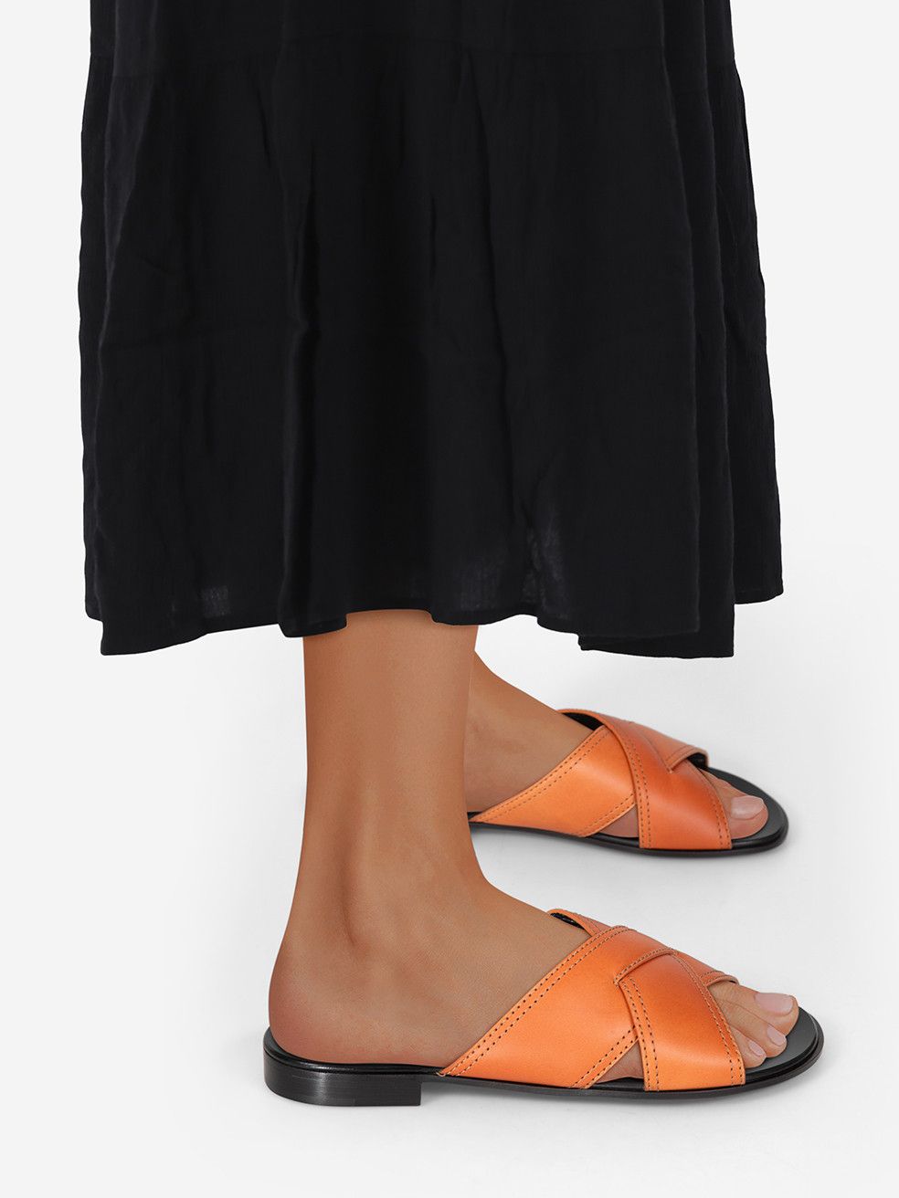 Orange Leather Flavio Sandals