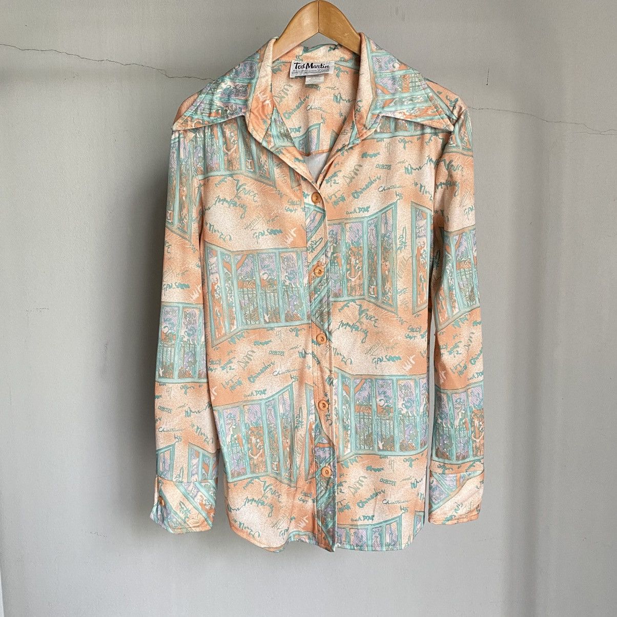 Designer × Japanese Brand Ted Martin Vintage Pastel Art Print Shirt Size M / US 6-8 / IT 42-44 - 14 Thumbnail