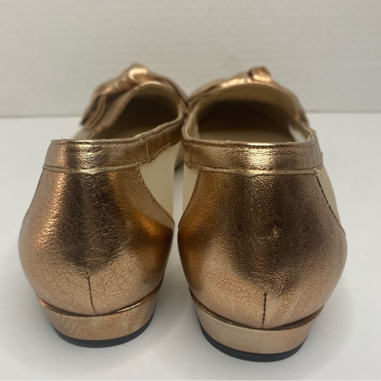 Ron White Ron White Rose gold flat with mesh sides and bow Size US 7 / IT 37 - 2 Thumbnail