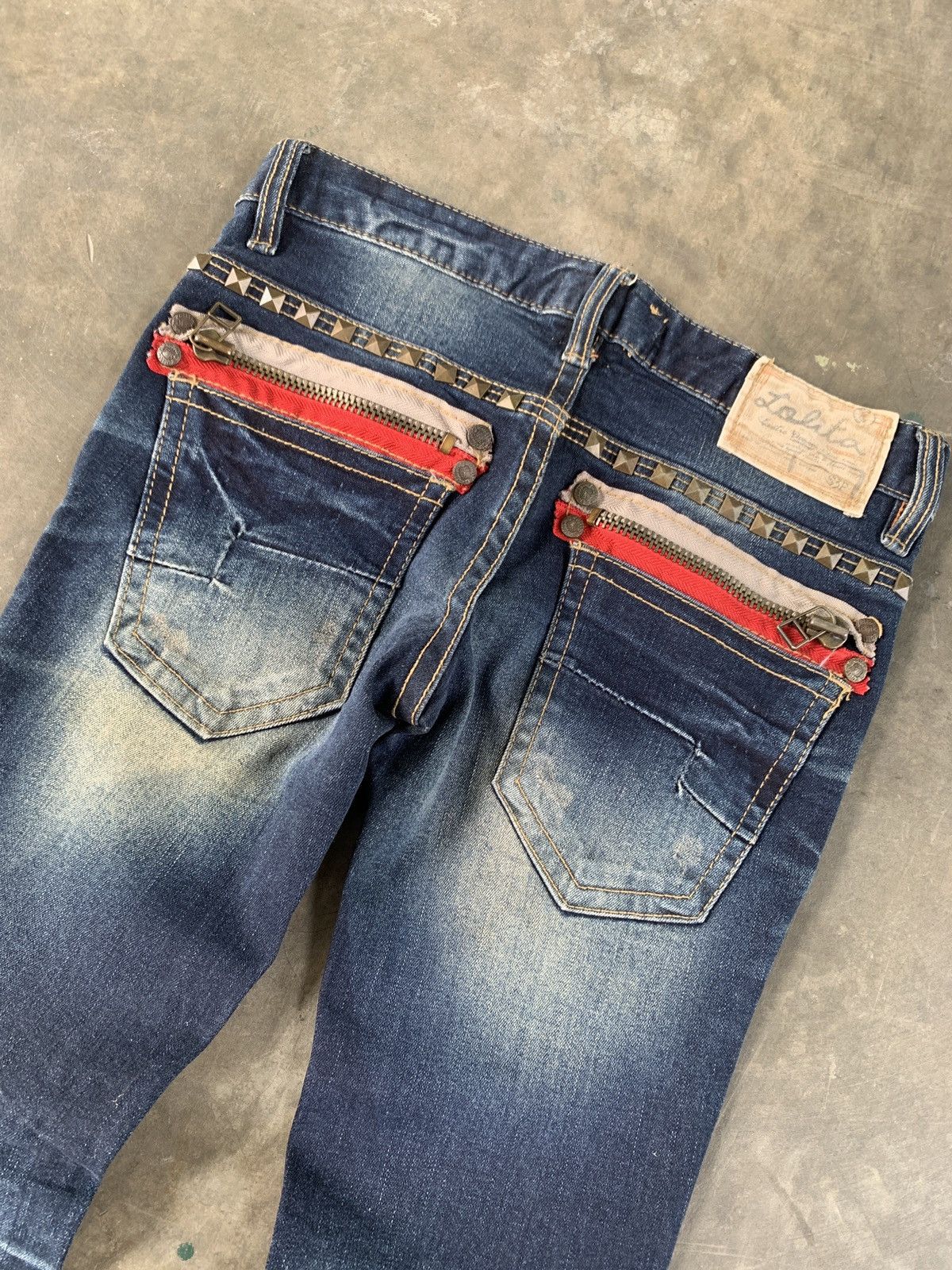 Japanese Brand Lolita whiskered fade skinny jeans vkei style Size 30" / US 8 / IT 44 - 6 Thumbnail