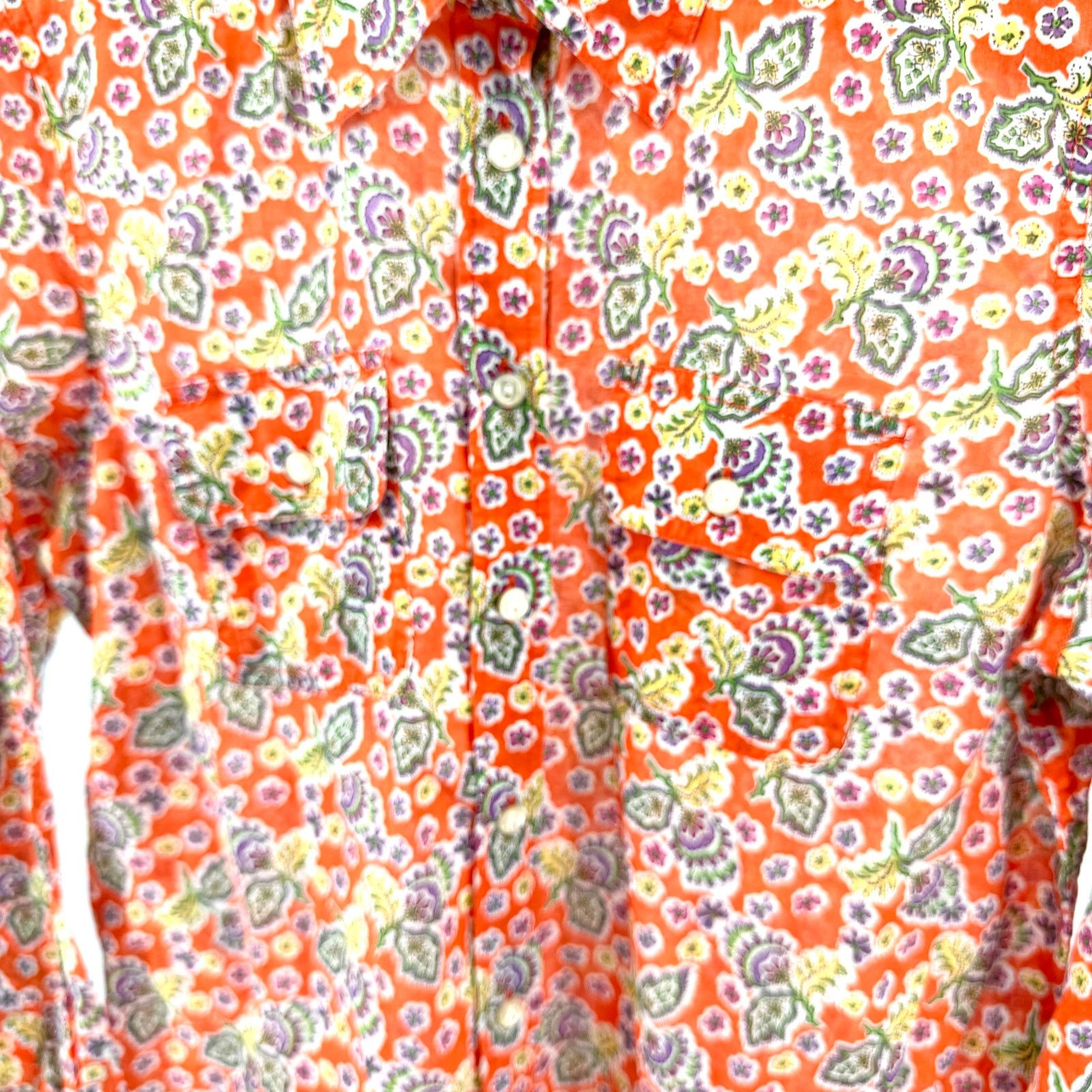 Ralph Lauren Orange Purple Floral 100% Cotton Button Down Shirt Size M / US 6-8 / IT 42-44 - 3 Thumbnail
