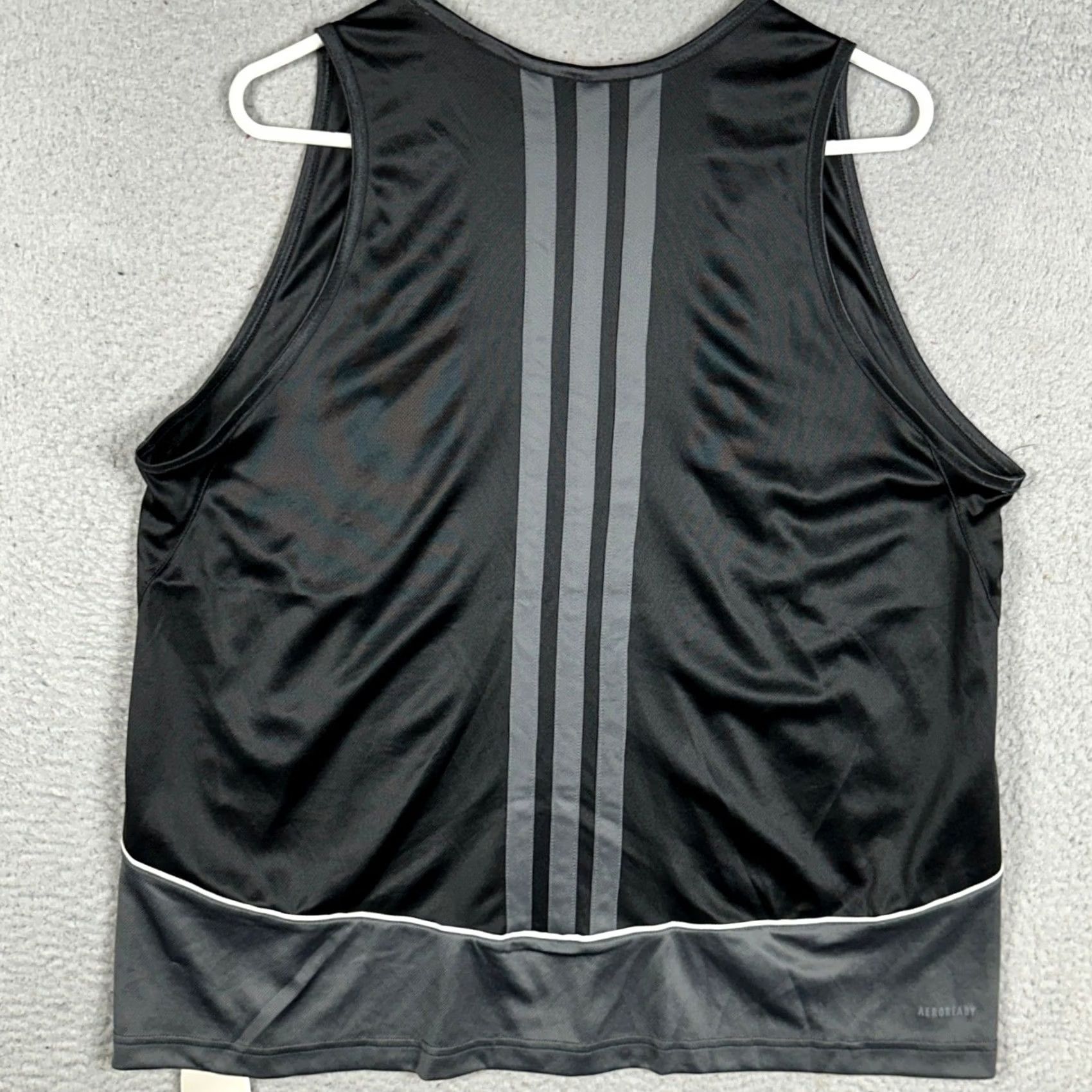 Adidas Adidas Shirt Mens Large Black Grey Primegreen Aeroready Basketball Tank Top Size US L / EU 52-54 / 3 - 3 Thumbnail