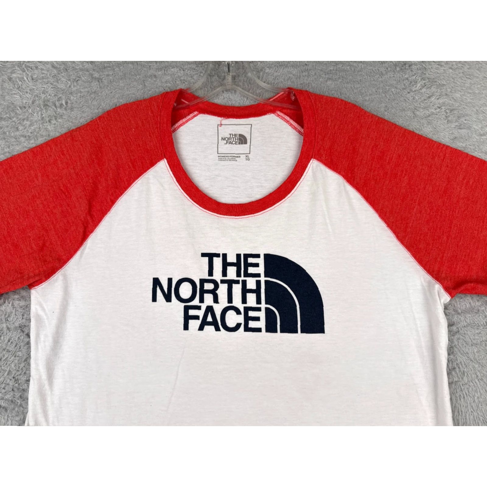 The North Face The North Face Shirt Women XL Red Raglan Short Sleeve Cotton Jersey Crew Neck Pullover T-Shirt Basic Outdoor All Seasons Spring Summer Fall Womens Size XL / US 12-14 / IT 48-50 - 4 Thumbnail