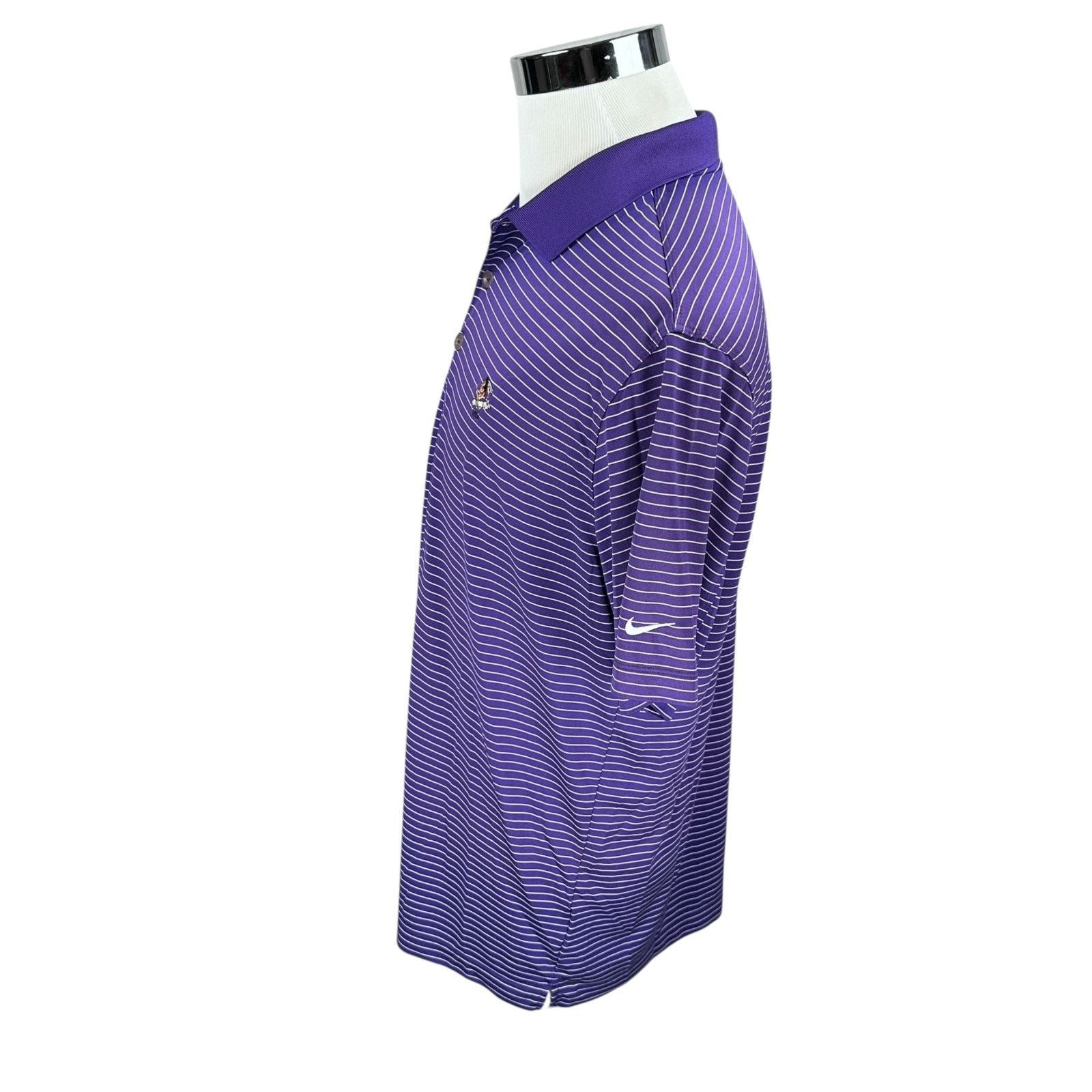 Nike Nike Golf Polo Shirt Men L Purple White Striped Cricket Club Size US L / EU 52-54 / 3 - 4 Thumbnail