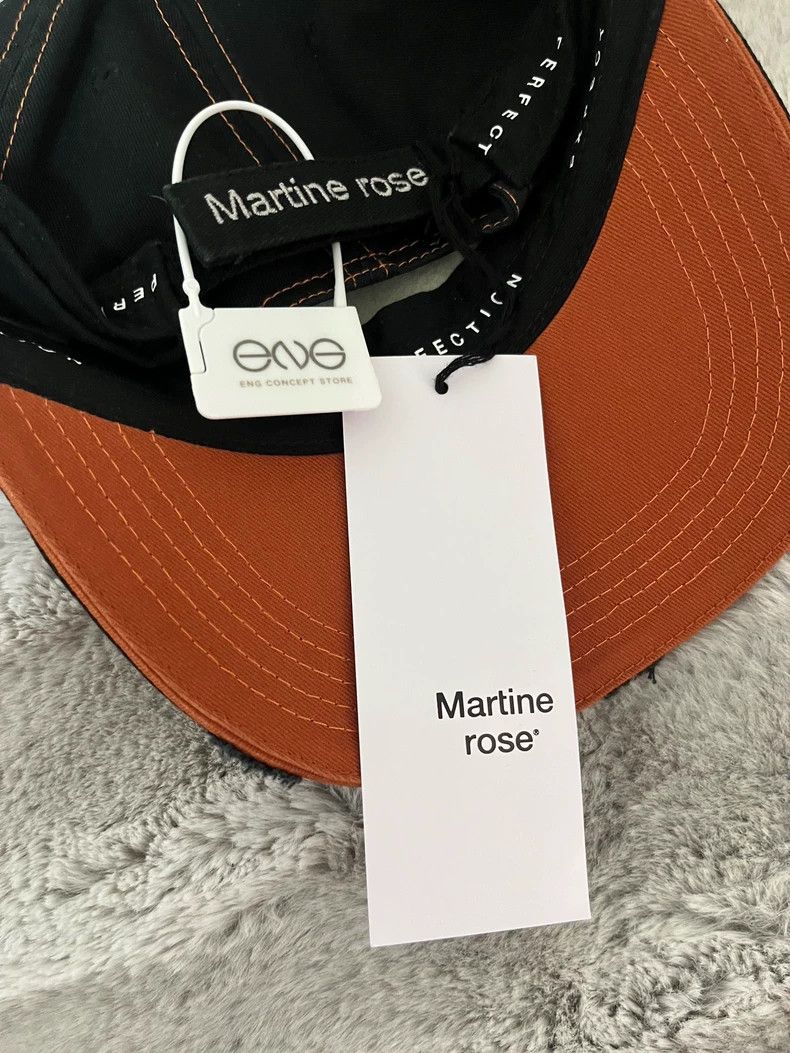Martine Rose Martine Rose Baseball cap, orange, black, distressed, embr Size ONE SIZE - 2 Thumbnail