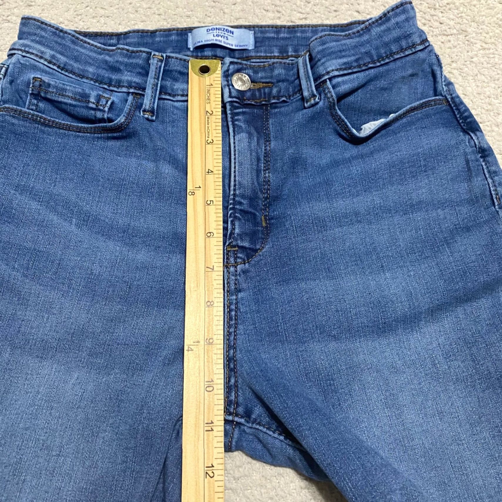 Denizen DENIZEN Jeans Womens 27 Blue Denim Dark Wash High Rise Skinny 5-Pocket Regular Stretch Size 27" / US 4 / IT 40 - 4 Thumbnail