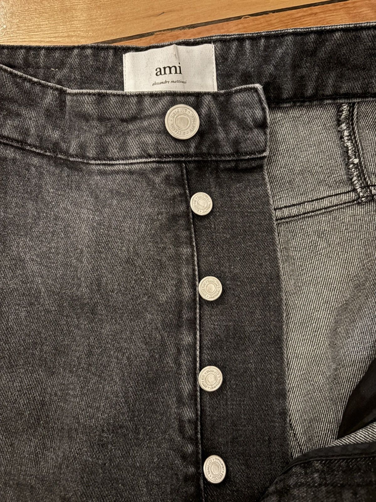 AMI Ami Alexandre Mattiussi dark grey baggy loose fit denim Size US 30 / EU 46 - 6 Thumbnail