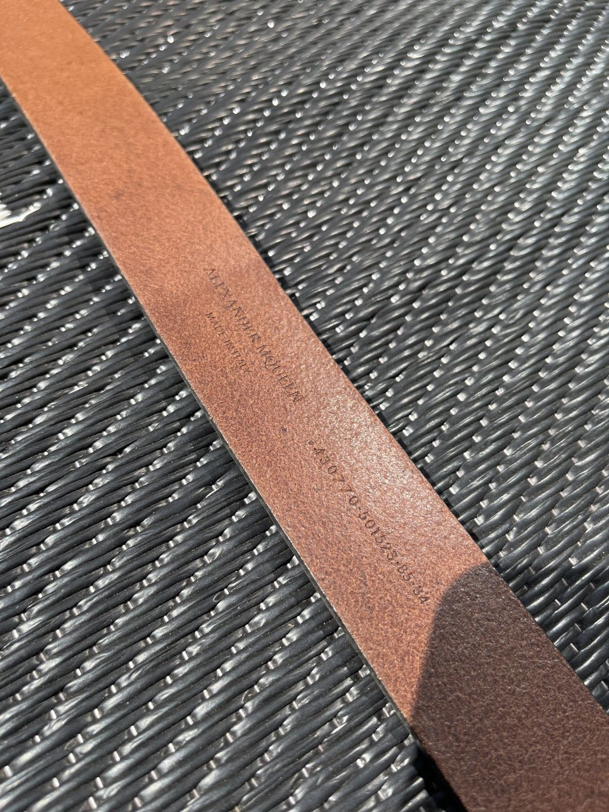 Alexander McQueen Alexander McQueen Brown Belt with Silver Skull Buckle Size 30 - 14 Thumbnail