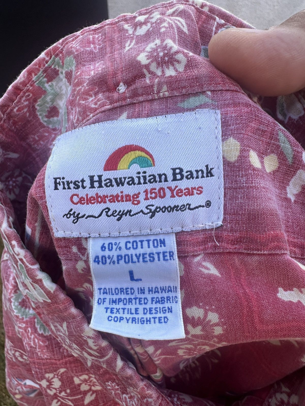 Reyn Spooner Rare Reyn Spooner Red First Hawaiian Bank 150 Year Men's L Size US L / EU 52-54 / 3 - 4 Thumbnail