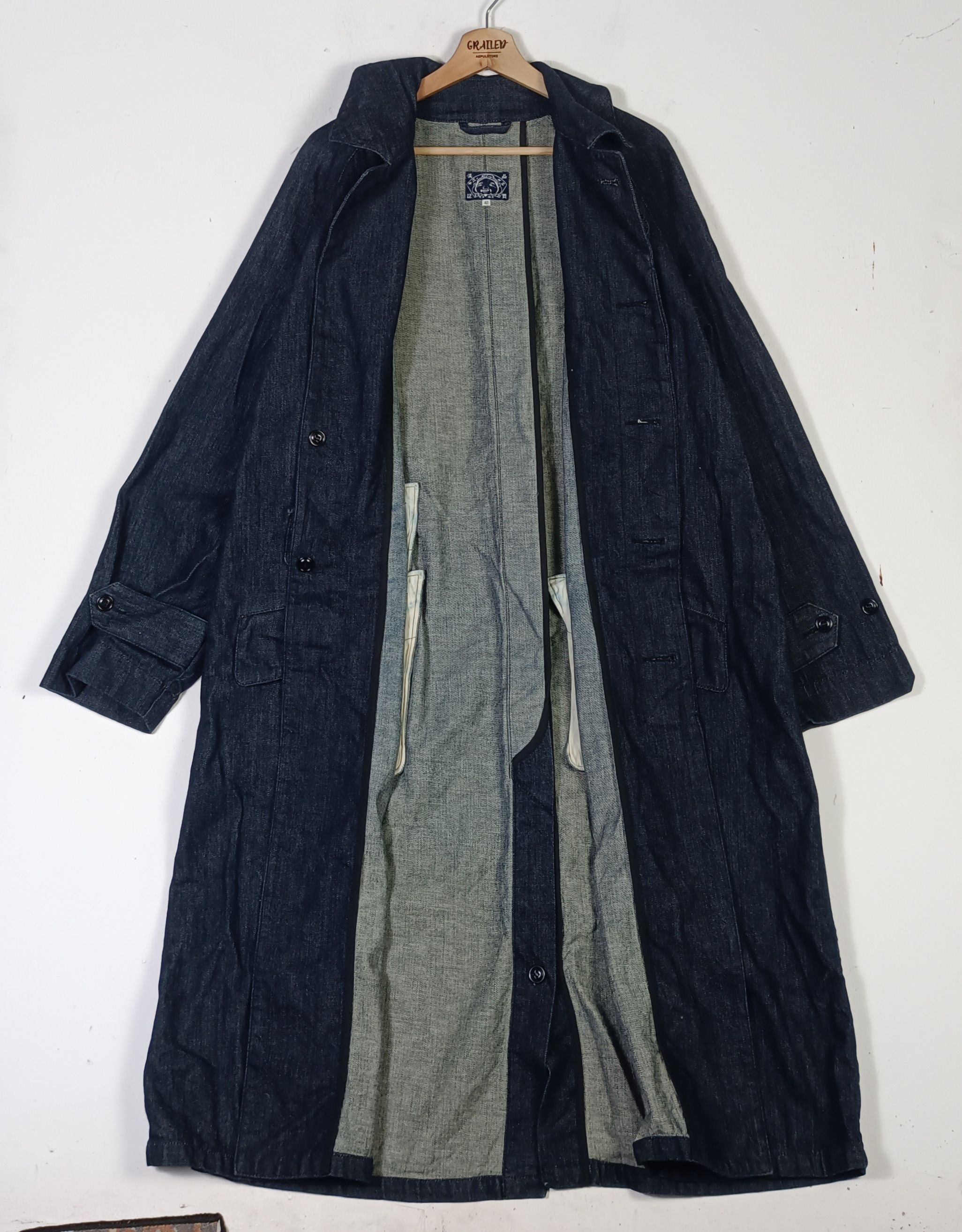 Evisu RARE🔥🔥 EVISU "Autumm Winter" Denim Long Jacket Size US XXL / EU 58 / 5 - 1 Thumbnail