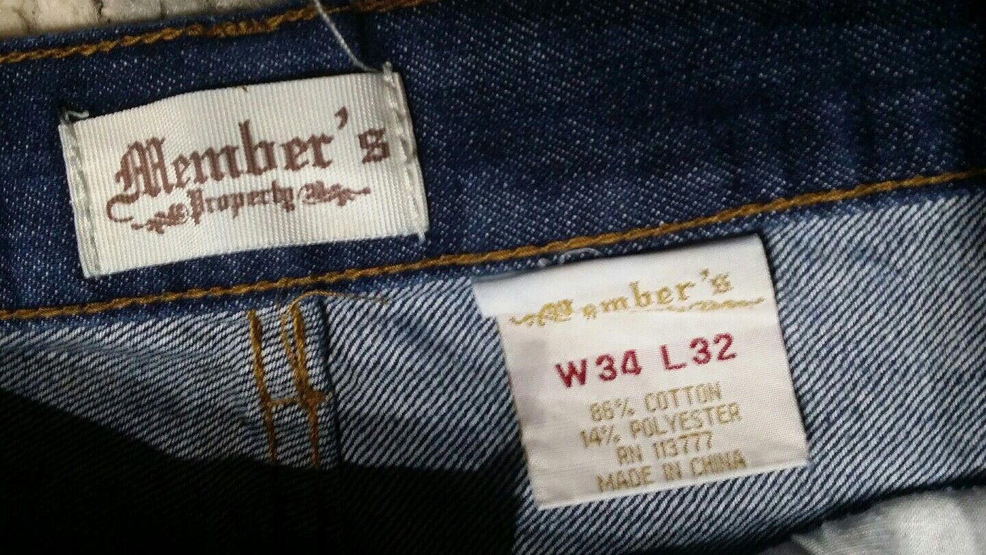 Designer Members Property Jeans size 34 x 32 Mens Dark wash Straight Size US 34 / EU 50 - 4 Thumbnail