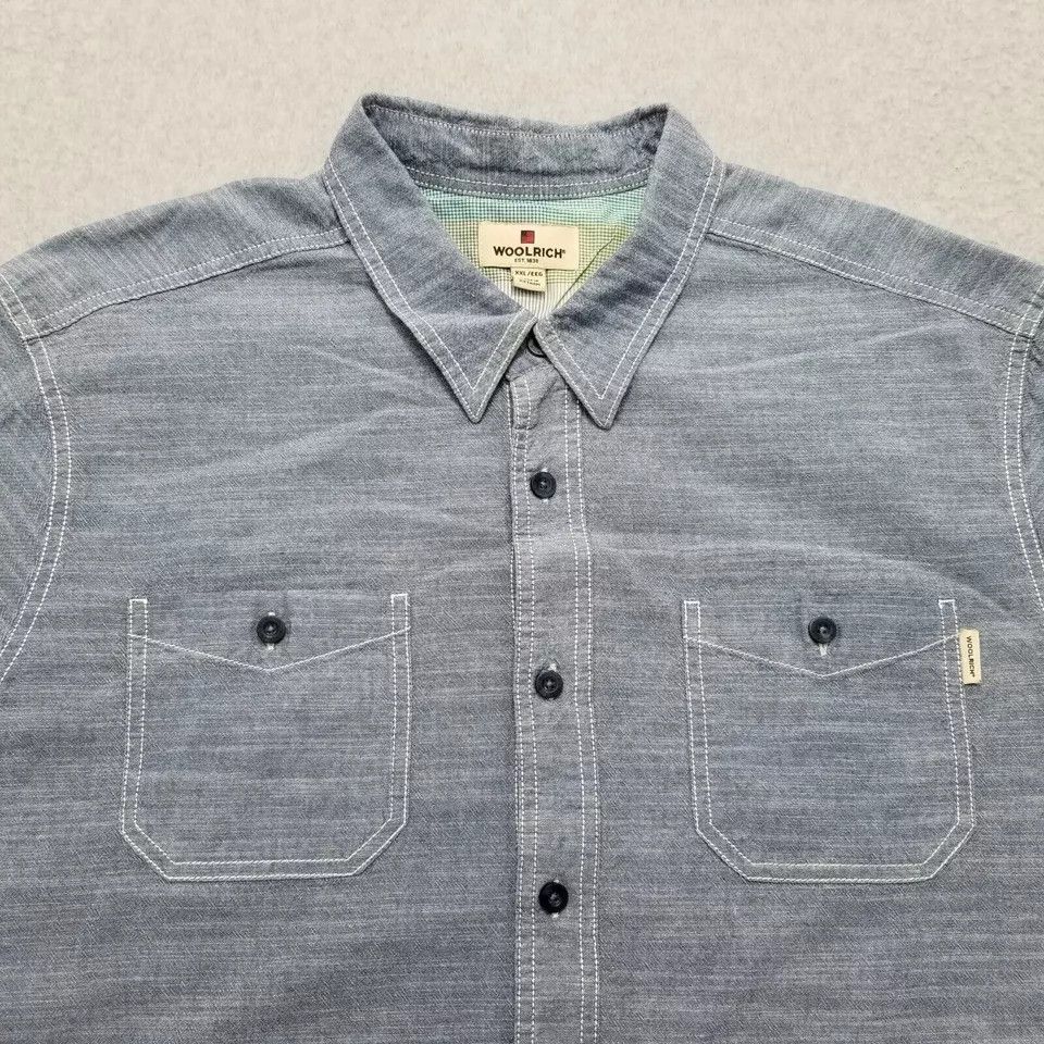 Other Woolrich Shirt Mens XXL Blue Button Up Short Sleeve Casual Size US XXL / EU 58 / 5 - 2 Thumbnail
