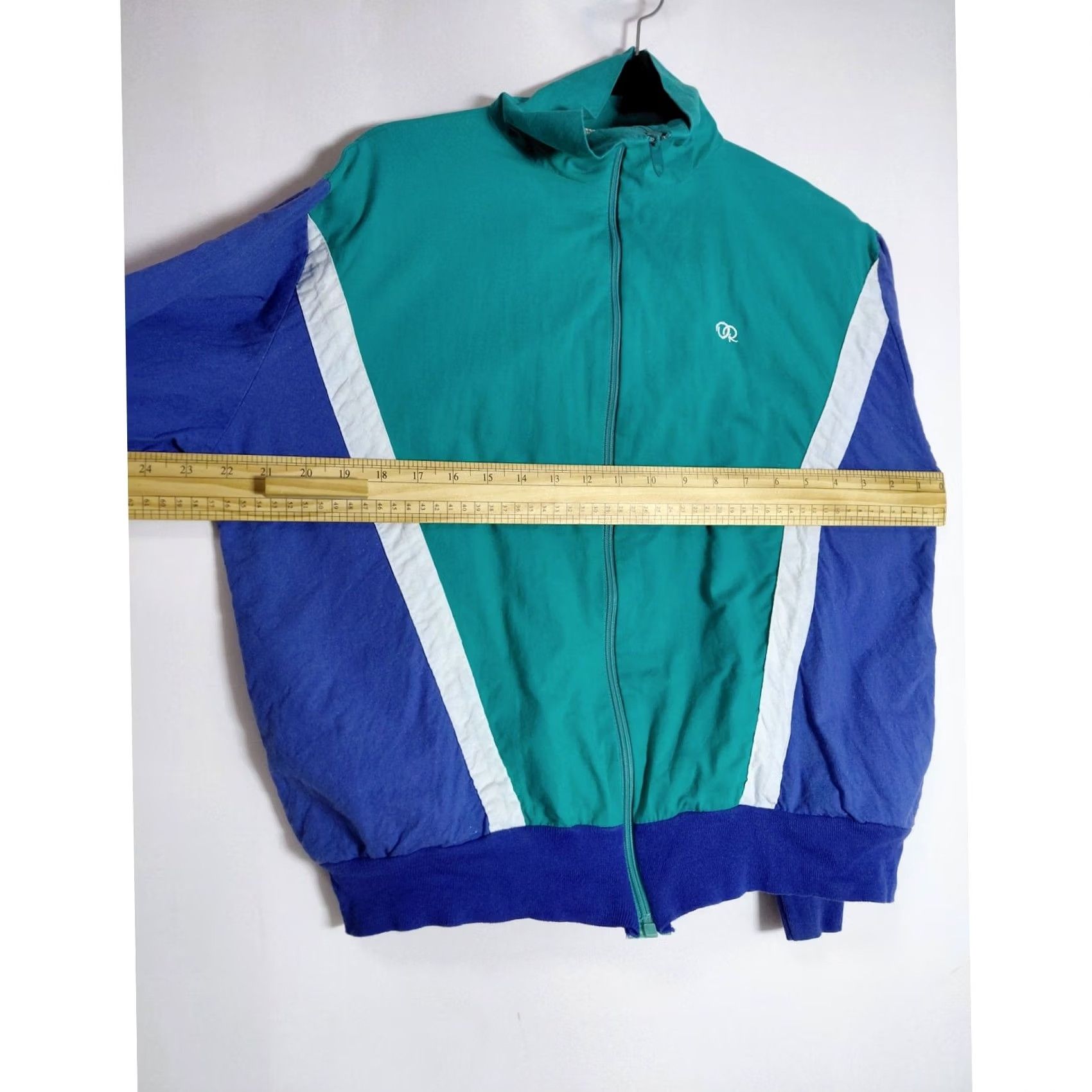 Oscar De La Renta Oscar de la Renta ACTIVE Colorblock Jacket Green Blue Jacket M Women Regular Lightweight Zip Cotton Windbreaker Casual USA 90s? Size M / US 6-8 / IT 42-44 - 7 Thumbnail