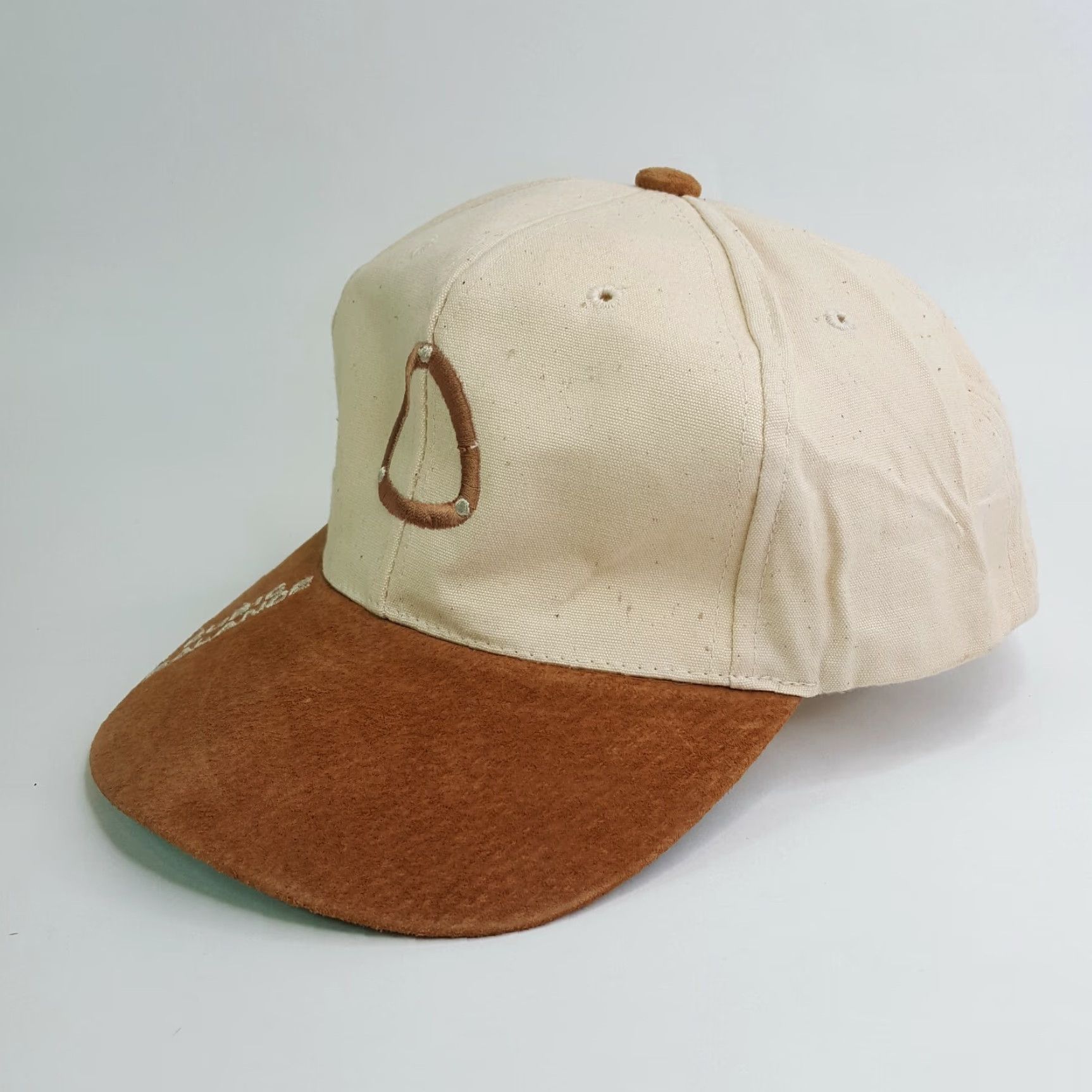 Vintage VINTAGE Cubic Balance Golf Hats Suede Brim Adjustable Baseball Cap Ivory 90s Golf Casual Outdoor Retro PGA Mens Hat Size ONE SIZE - 3 Thumbnail
