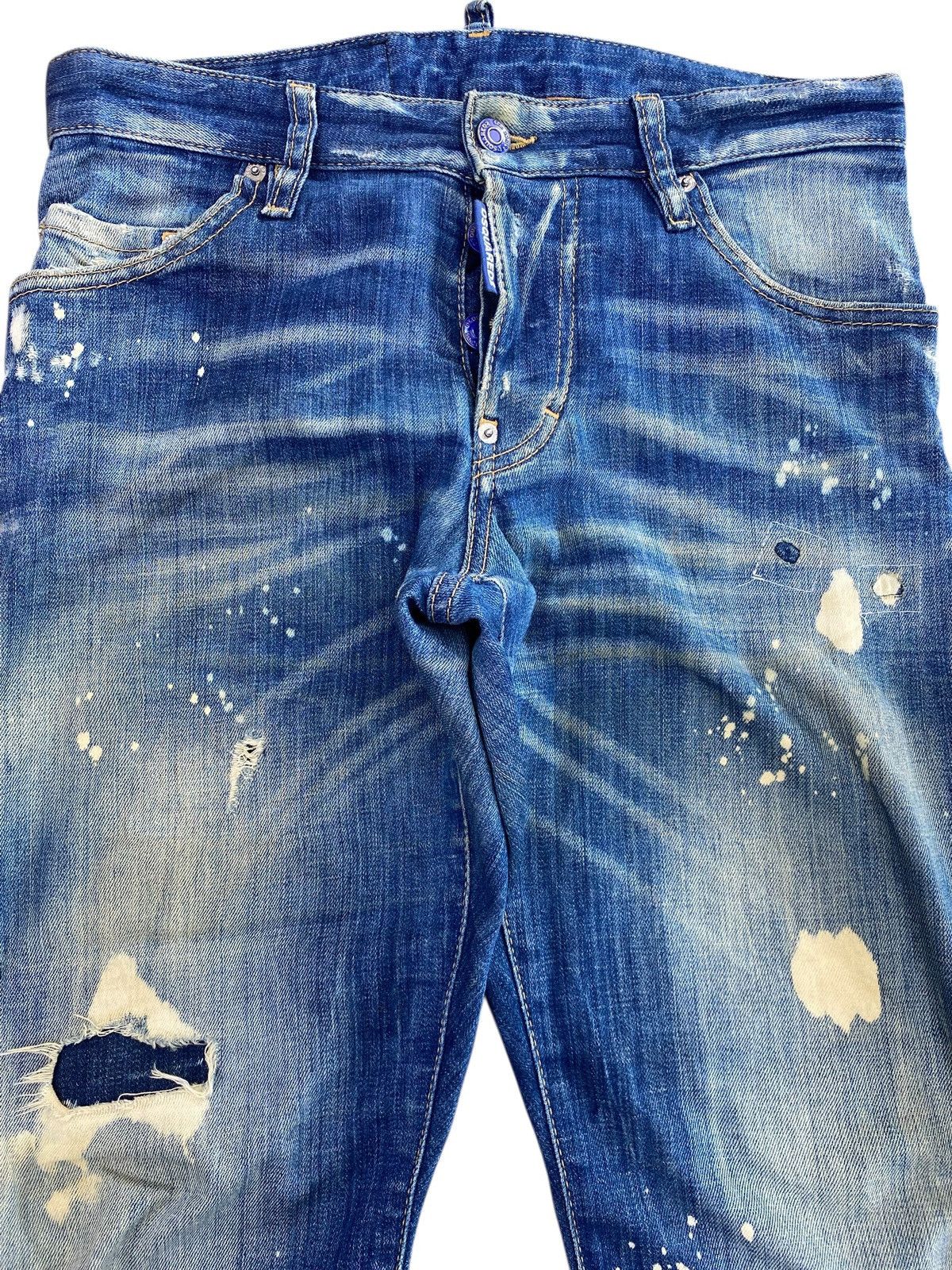 Dsquared2 Dsquared2 Distressed Paint-Splatter Style Twist Leg Jeans Size US 30 / EU 46 - 2 Thumbnail