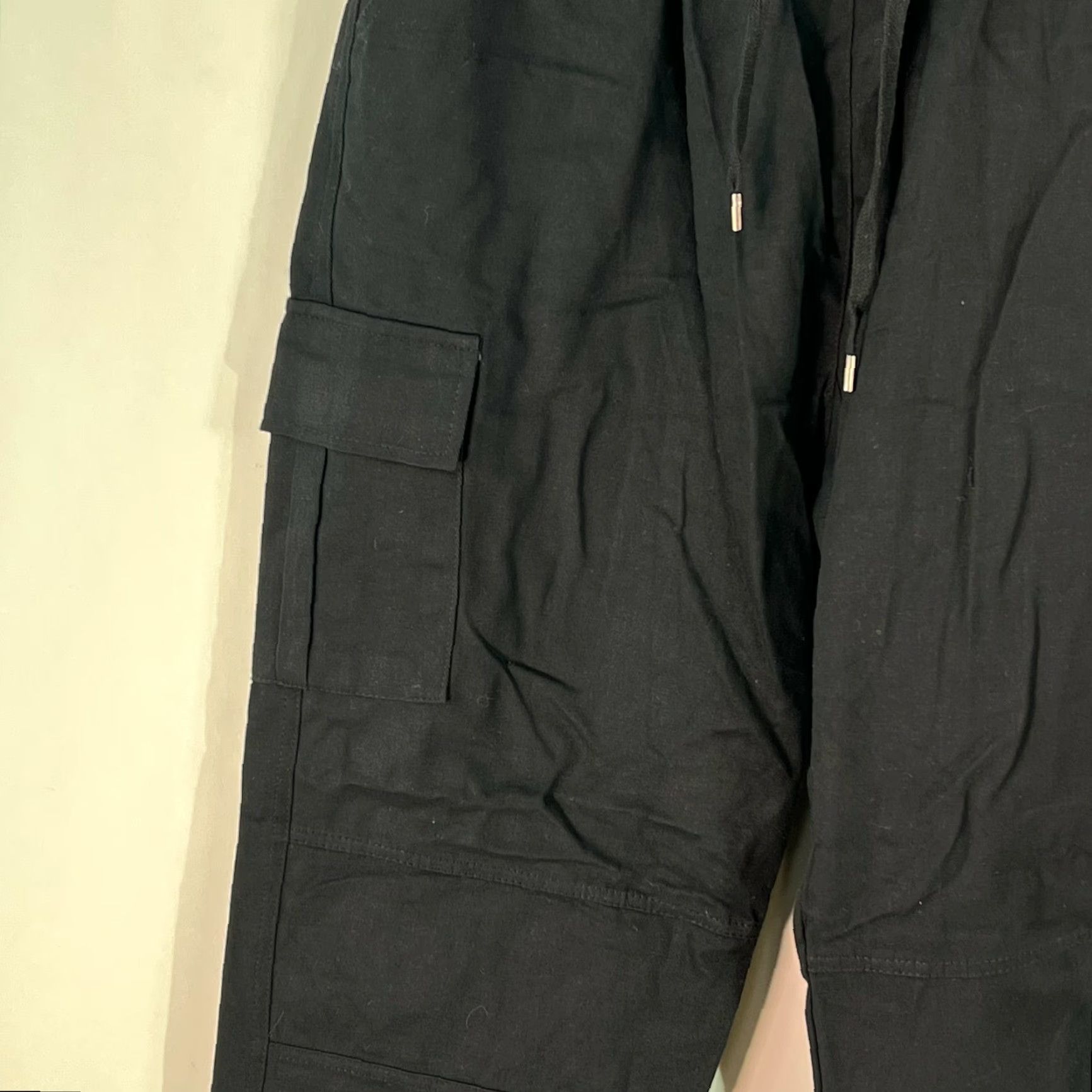 Vintage Womens Cotton Black Jogger Pants Size 2XL - Elastic Waist, Drawstring, Pockets, Casual, Modern Size 40" / US 18 - 5 Thumbnail