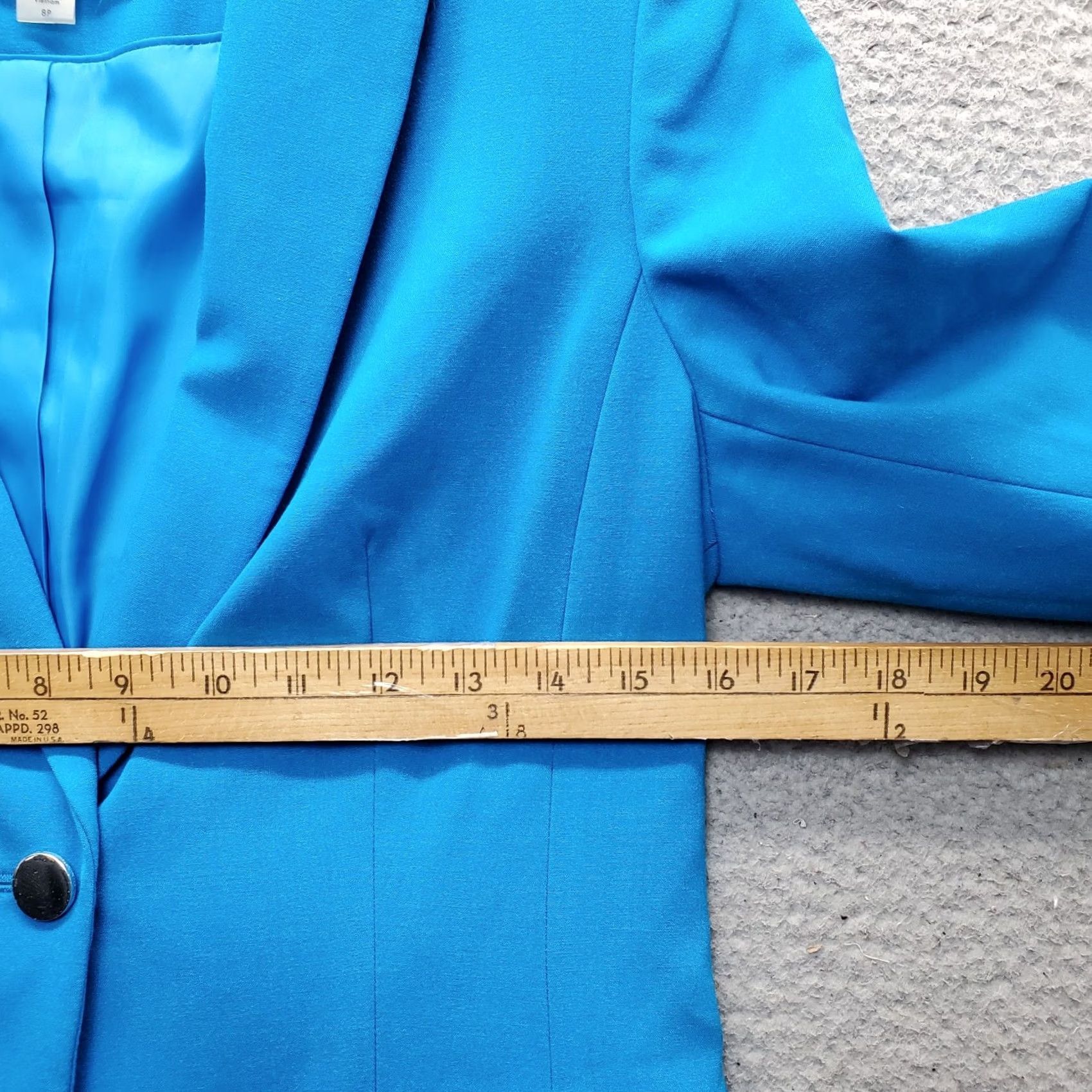 Calvin Klein Calvin Klein Blazer Jacket Womens Size 8P Blue Peak Lapel Single Breasted 1 Button EUC - Vintage? No Size M / US 6-8 / IT 42-44 - 4 Thumbnail