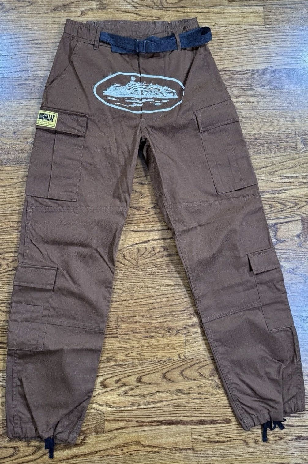 Corteiz Guerillaz Cargo Pants Brown Size XS