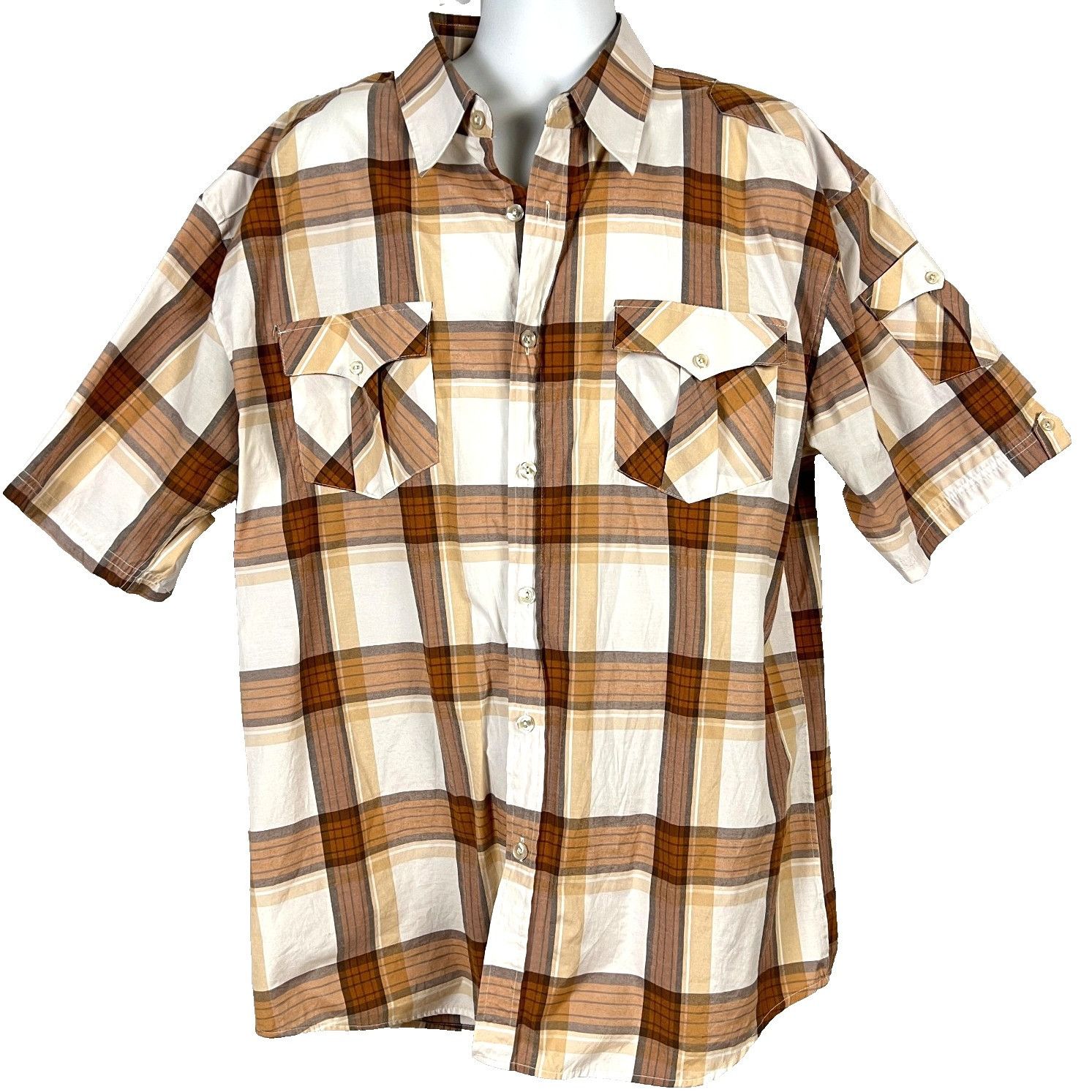 Other Knockout Mens Plaid Button Shirt size 3X / 2XL Tall True Fit Size US XXL / EU 58 / 5 - 2 Thumbnail