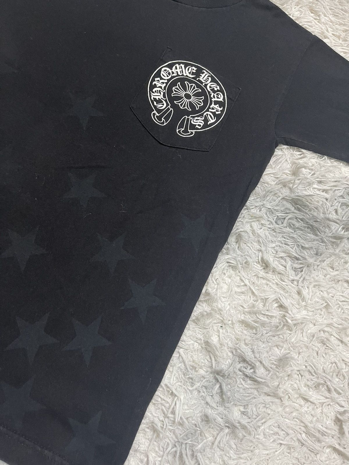 Chrome Hearts VINTAGE CHROME HEARTS STAR SCROLL HORSESHOE LOGO POCKET TEE Size US S / EU 44-46 / 1 - 8 Thumbnail