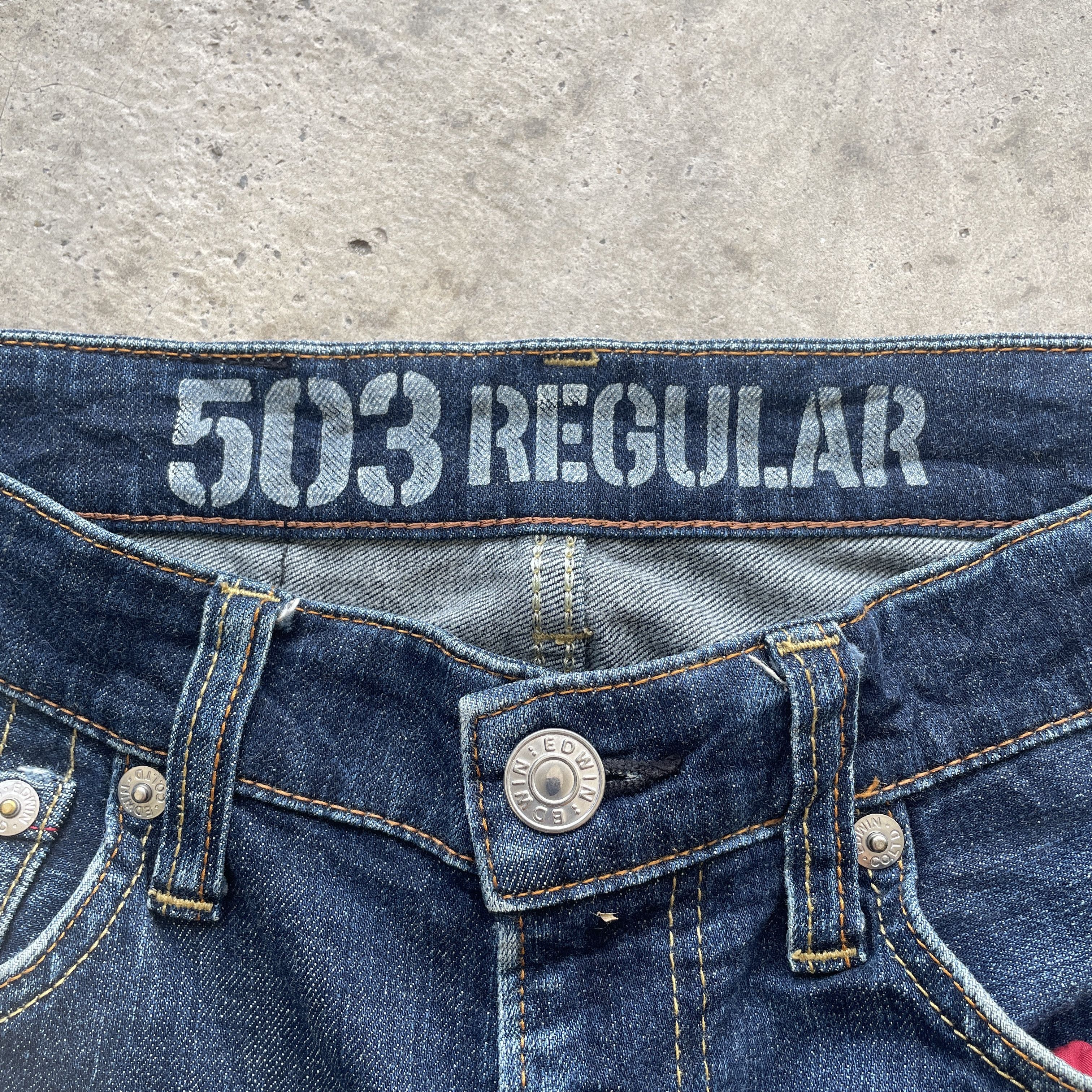Edwin × Jean VINTAGE EDWIN 503 REGULAR JEANS DISTRESSED FADED DENIM PANTS Size US 30 / EU 46 - 6 Thumbnail