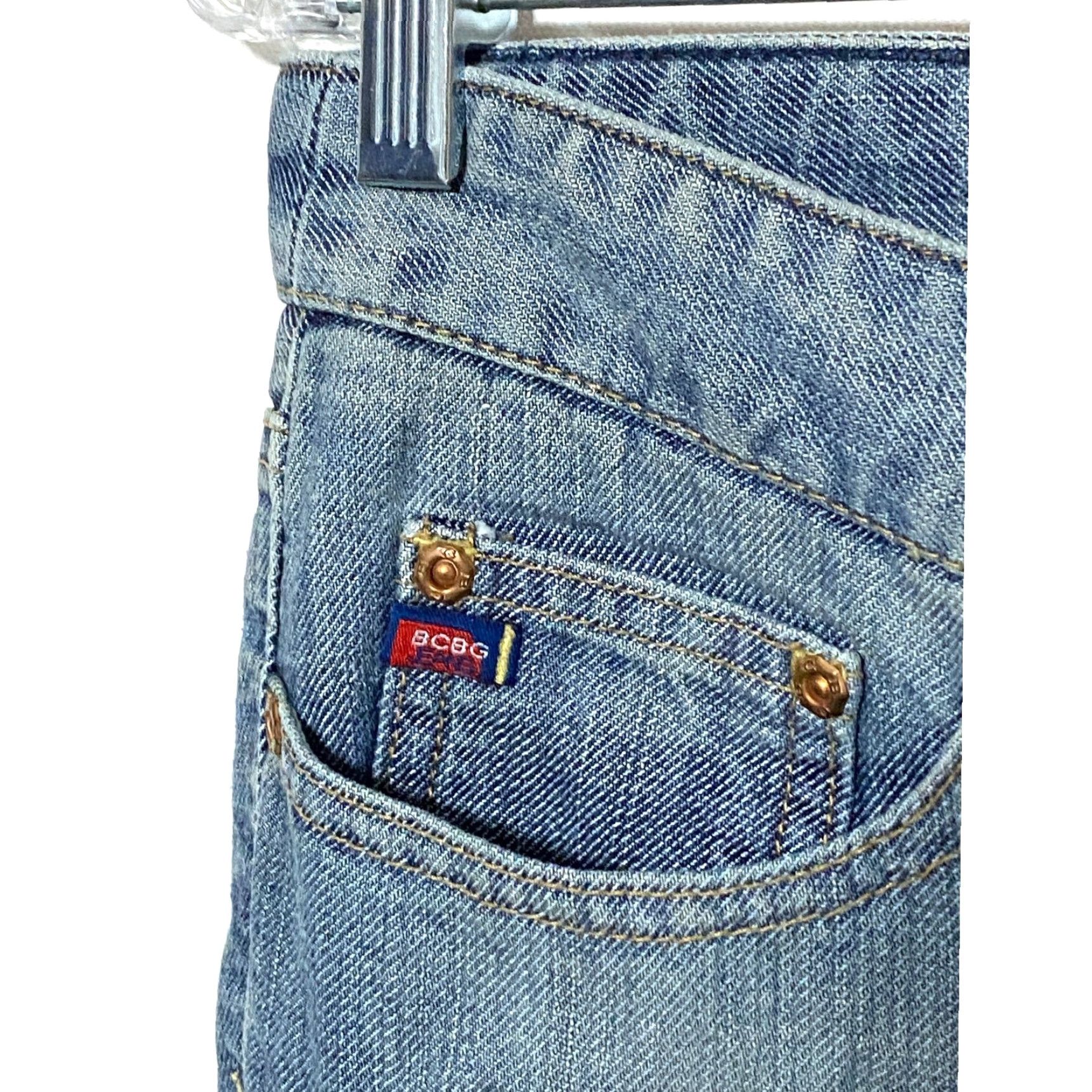 Bcbgmaxazria BCBGMAXAZRIA Jeans Flared Low Rise 6 Regular Women Denim 5-Pocket Blue Y2K Capsule Casual Slim Stretch Size 28" / US 6 / IT 42 - 4 Thumbnail