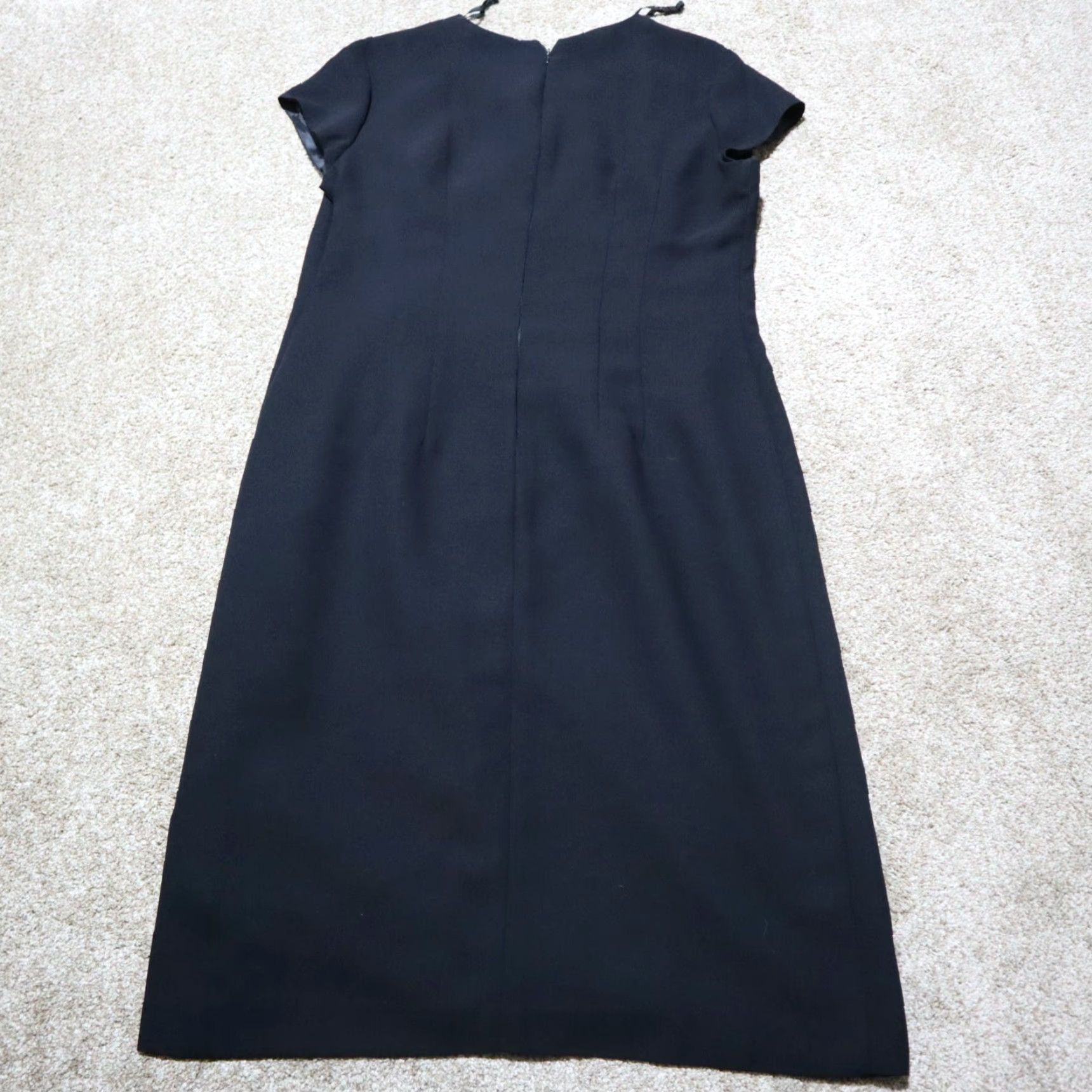 Vintage S.L. Fashions Dress Women's Floral Embroidered Black Size M Medium Size M / US 6-8 / IT 42-44 - 7 Thumbnail